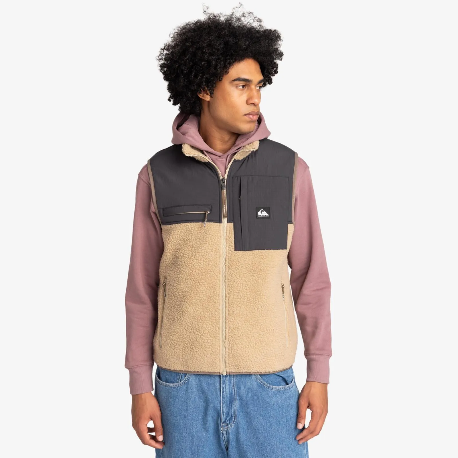 Quiksilver Mens Shallow Water Sherpa Fleece Gilet