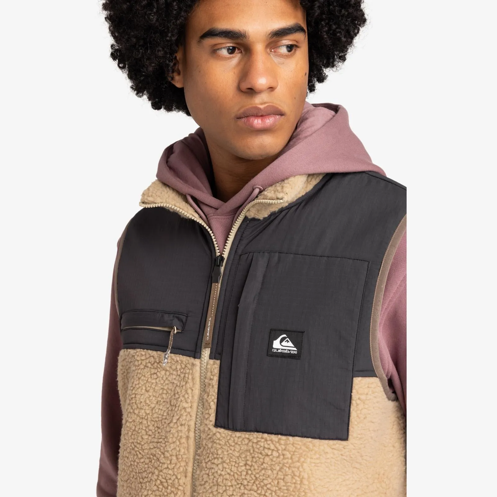 Quiksilver Mens Shallow Water Sherpa Fleece Gilet