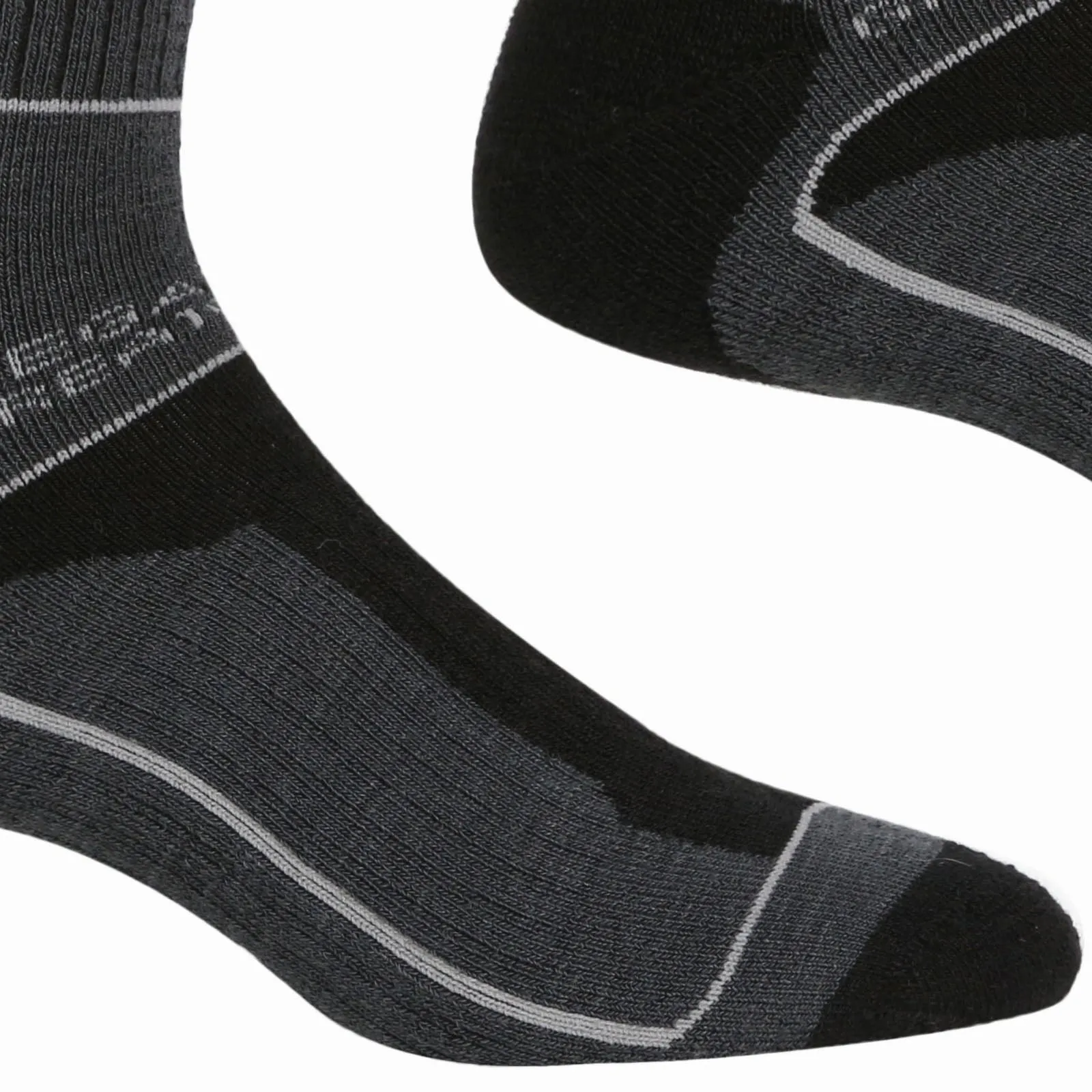 Regatta Mens Samaris 3 Season Two Pack Quickdrying Walking Socks - Black