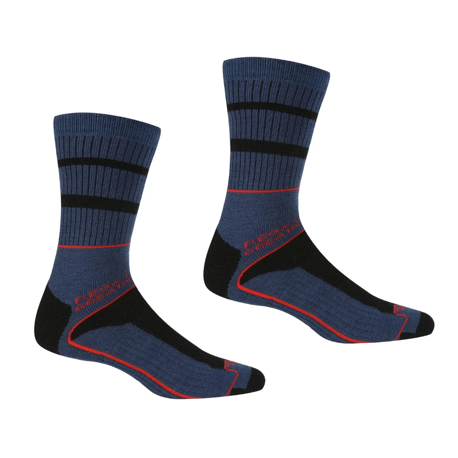 Regatta Mens Samaris 3 Season Two Pack Quickdrying Walking Socks - Black