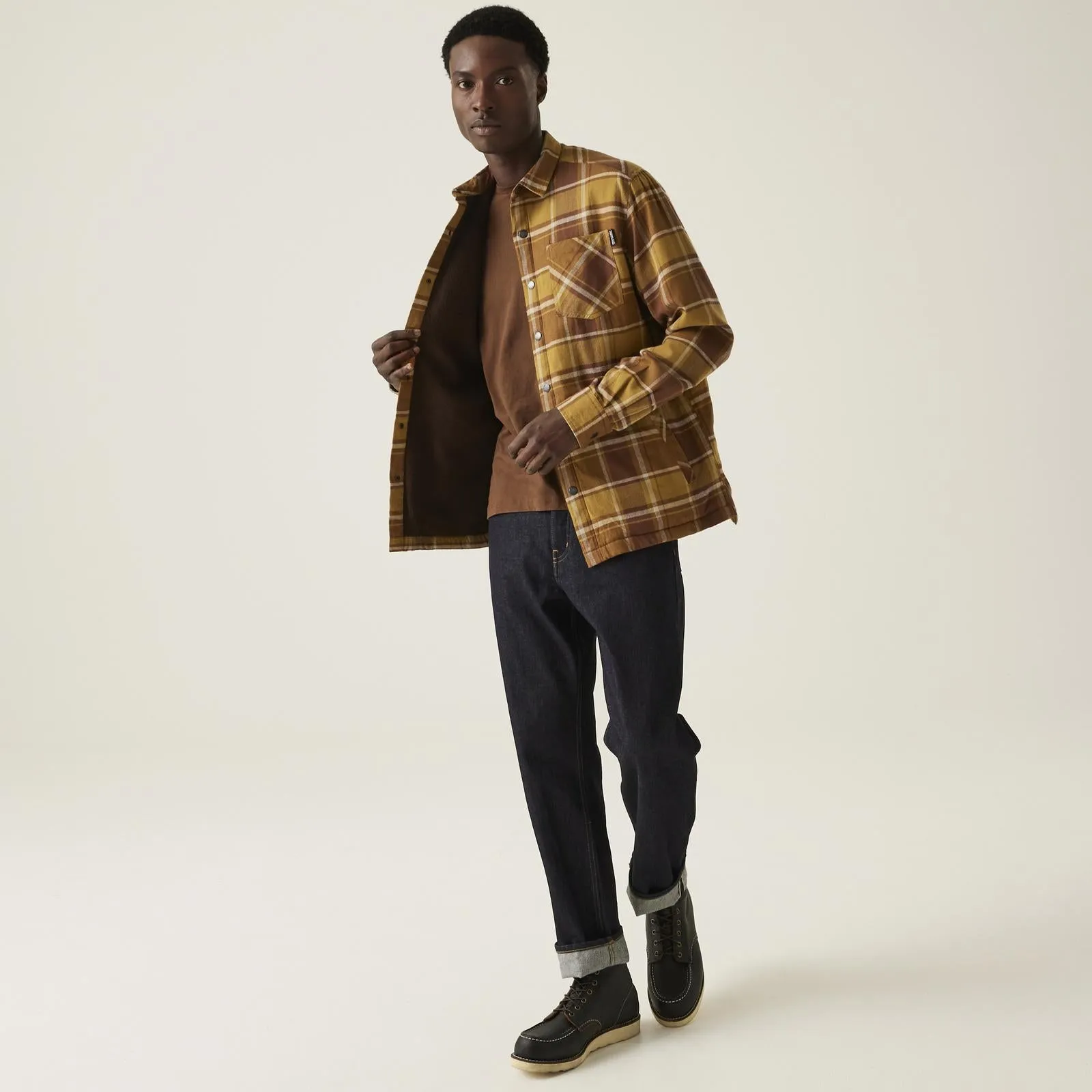 Regatta Mens Thamos Long Sleeve Checkered Brushed Shirt