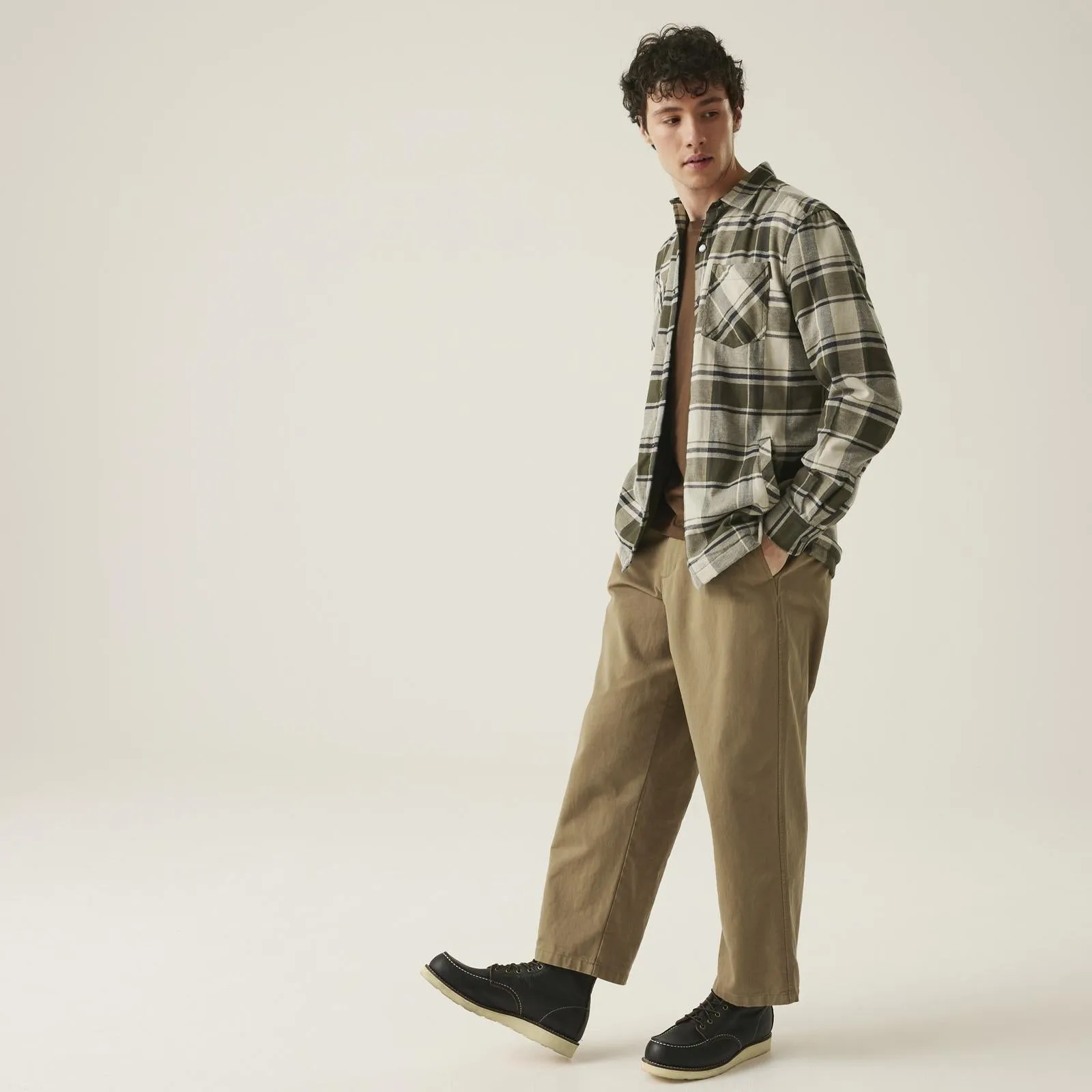 Regatta Mens Thamos Long Sleeve Checkered Brushed Shirt