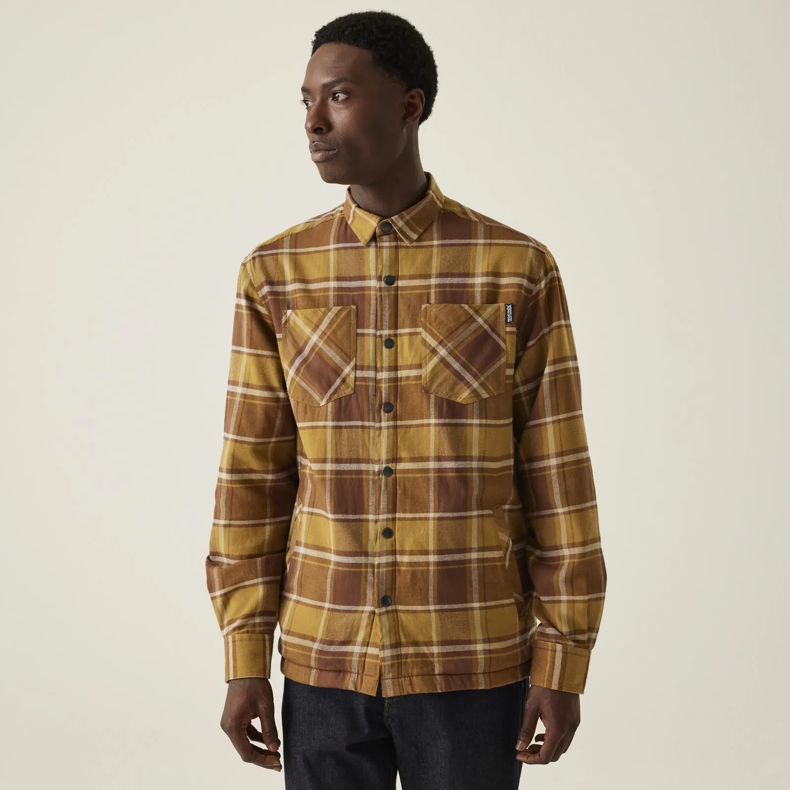 Regatta Mens Thamos Long Sleeve Checkered Brushed Shirt