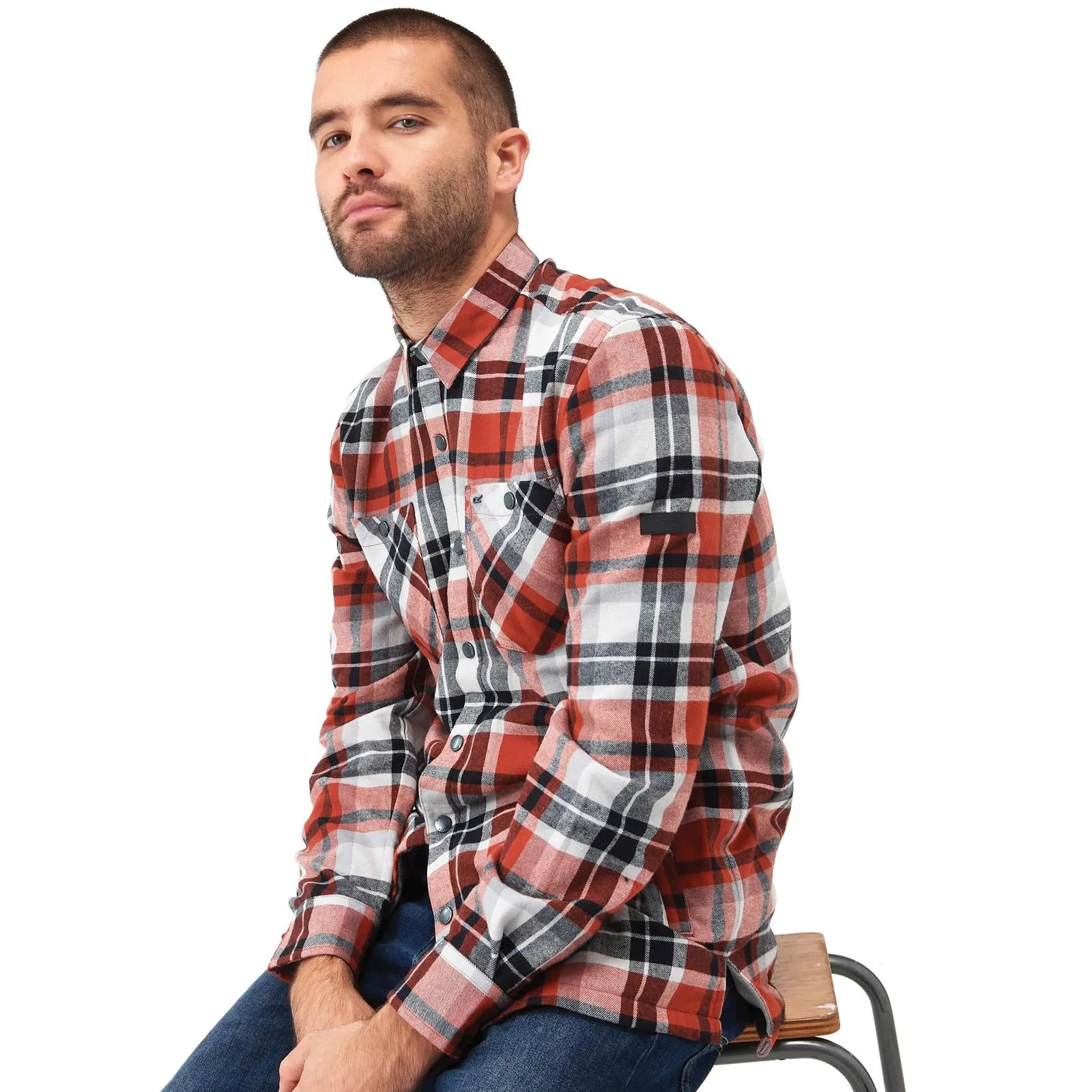 Regatta Mens Thamos Long Sleeve Checkered Brushed Shirt