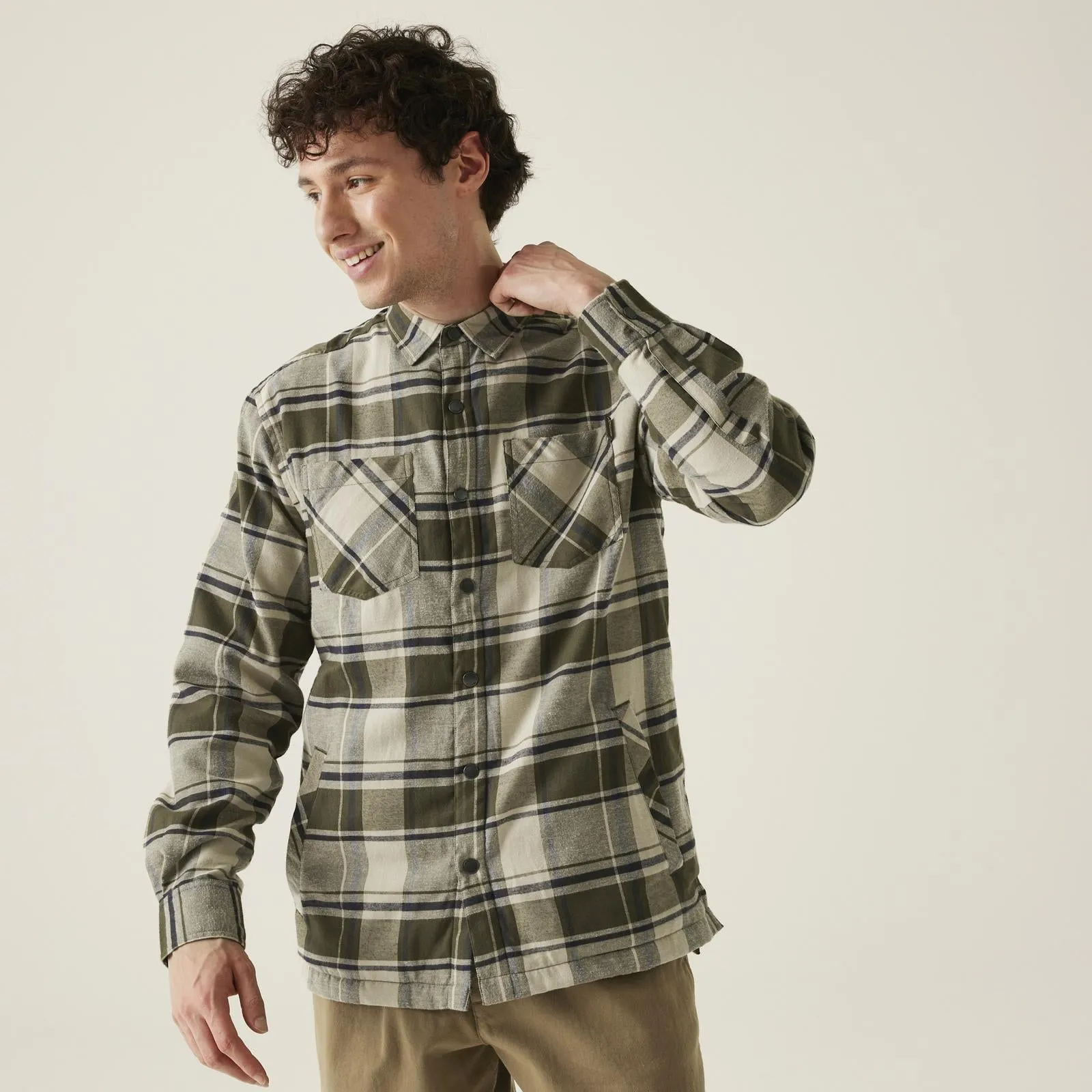 Regatta Mens Thamos Long Sleeve Checkered Brushed Shirt