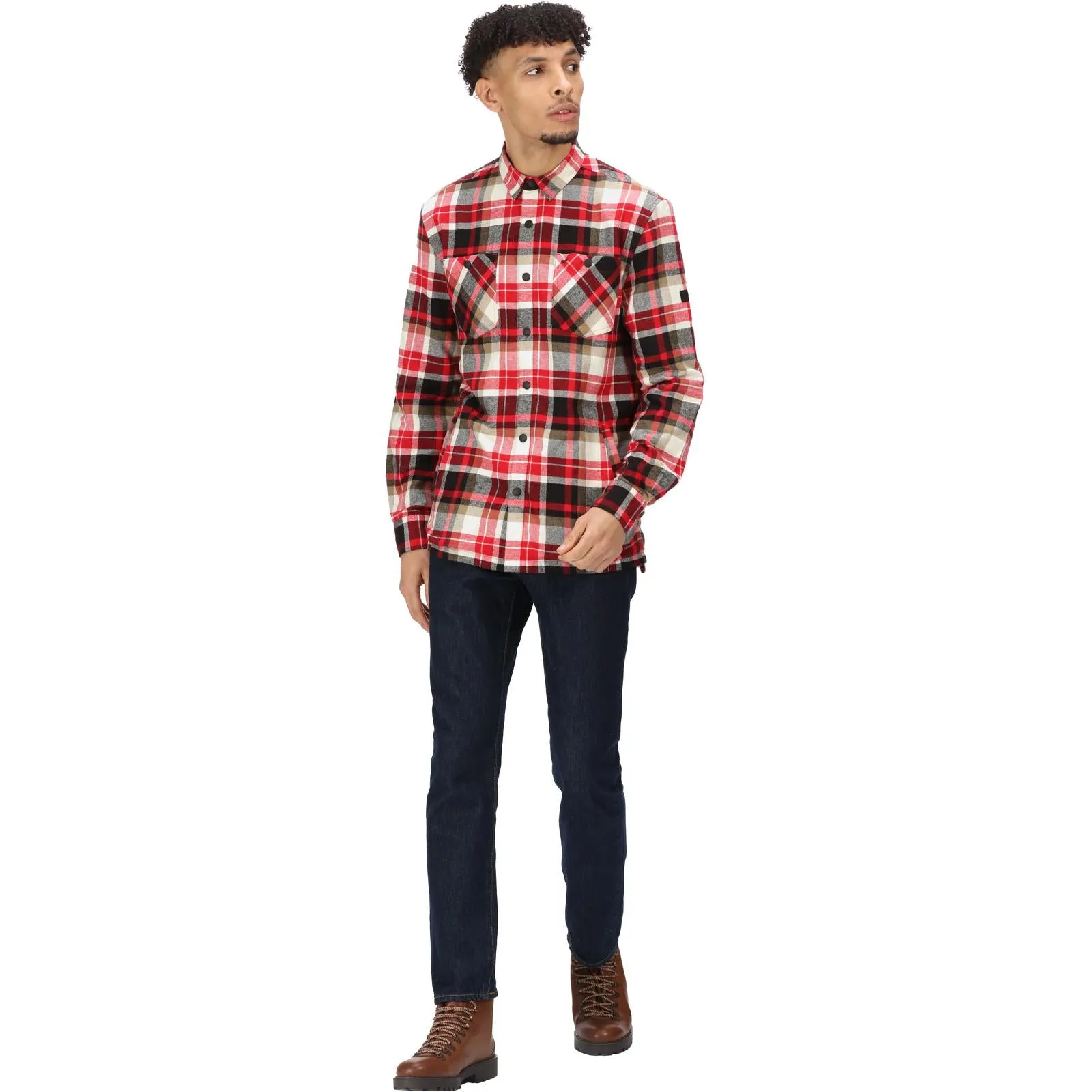 Regatta Mens Thamos Long Sleeve Checkered Brushed Shirt