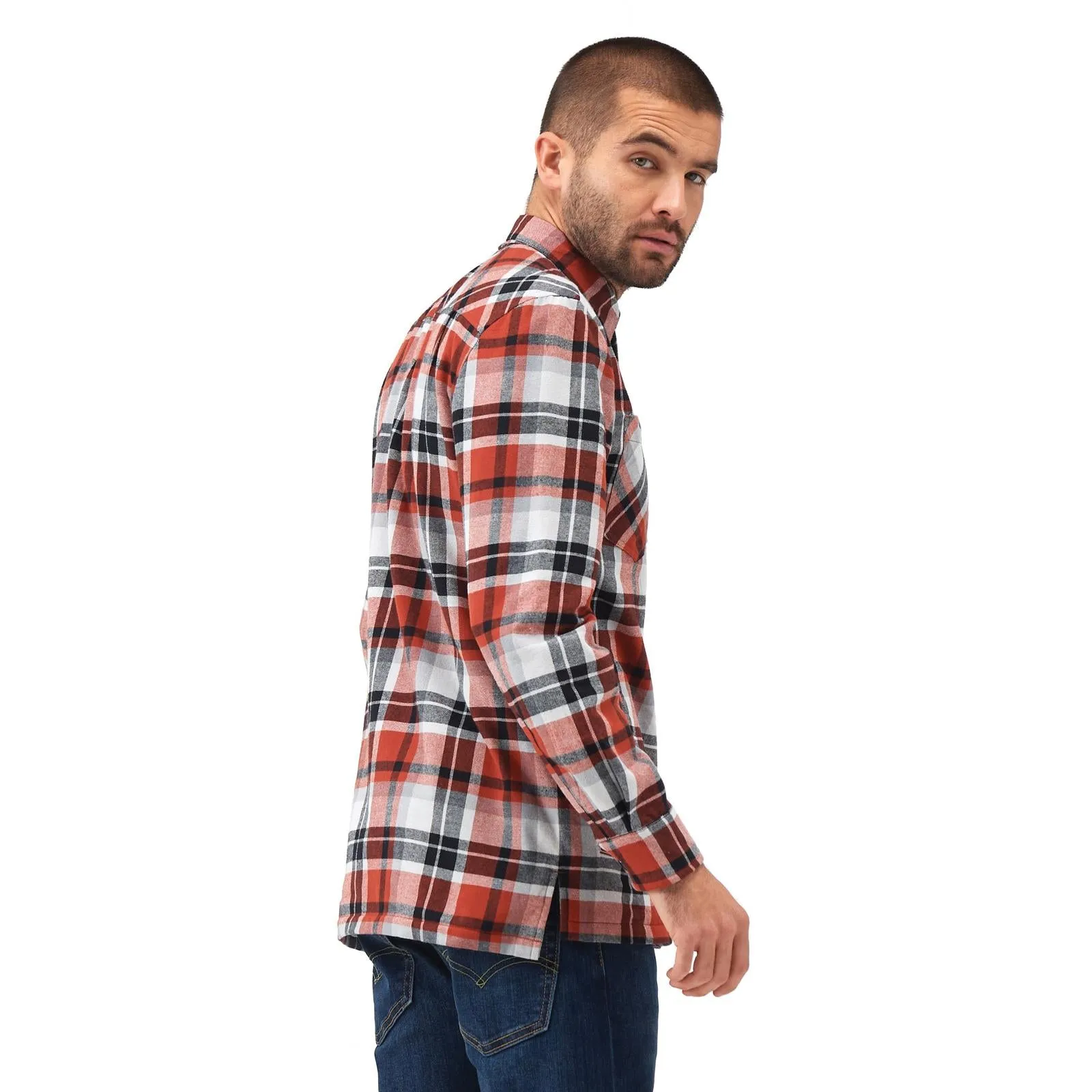 Regatta Mens Thamos Long Sleeve Checkered Brushed Shirt