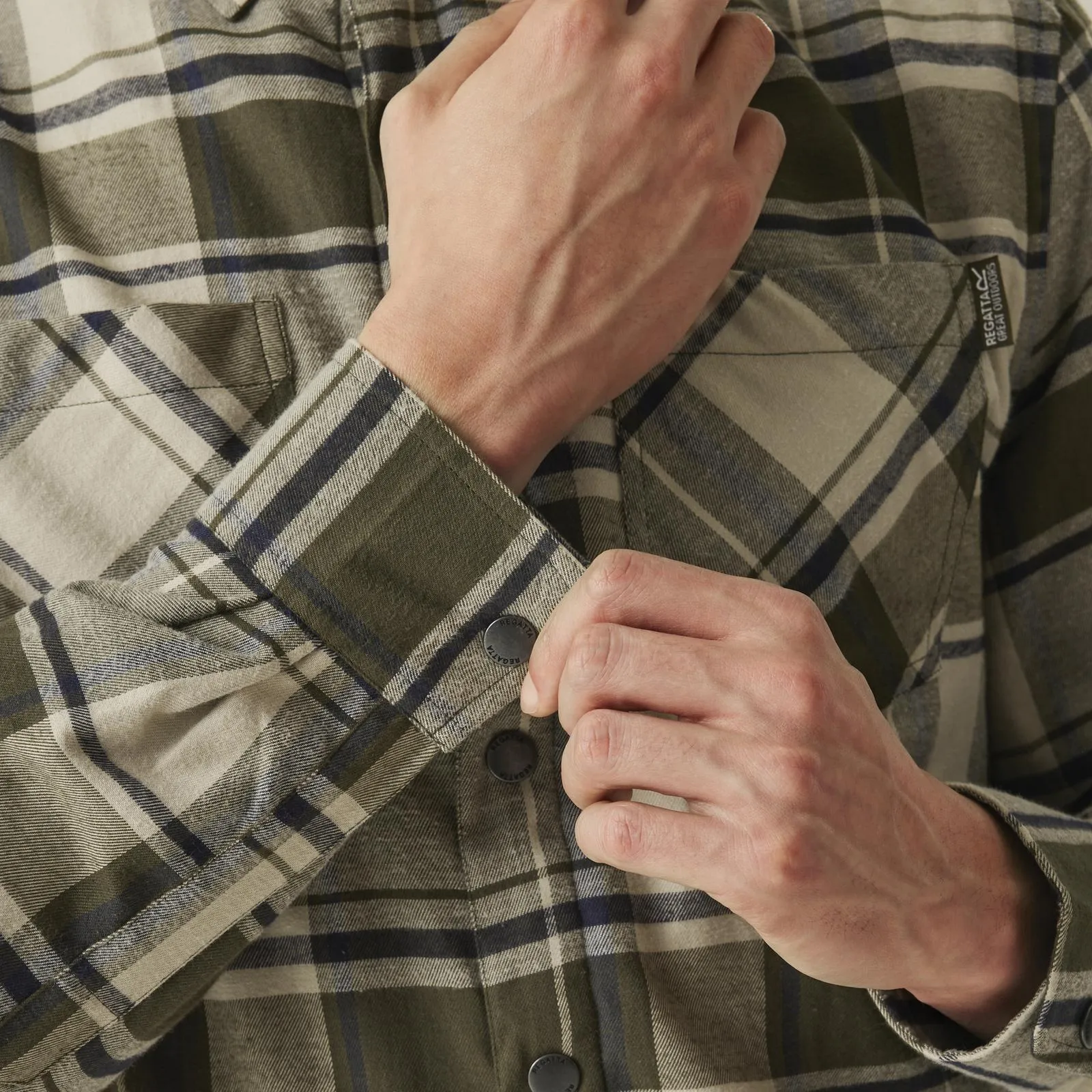 Regatta Mens Thamos Long Sleeve Checkered Brushed Shirt