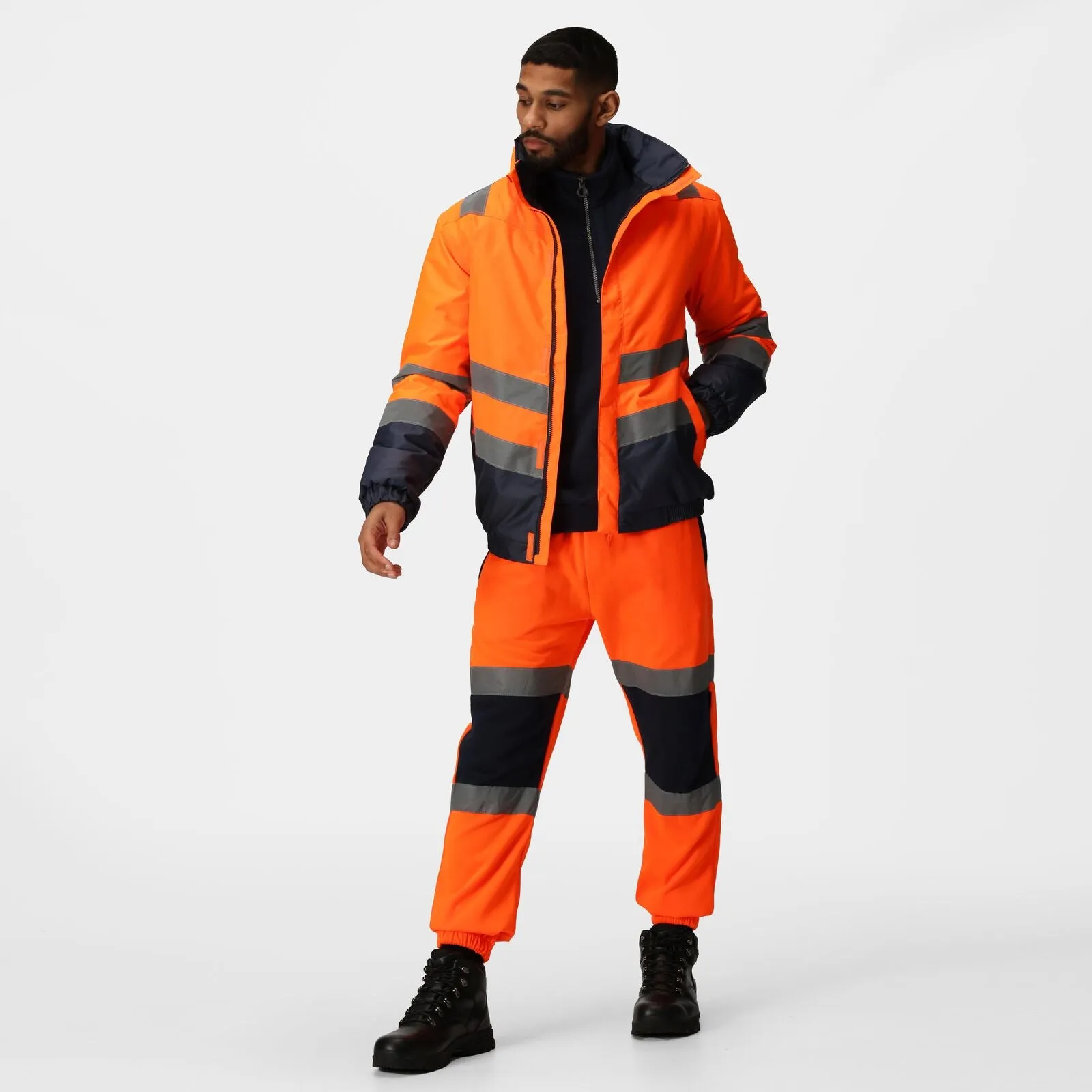 Regatta Professional Mens Pro HI-VIS Two Tone Bomber Jacket