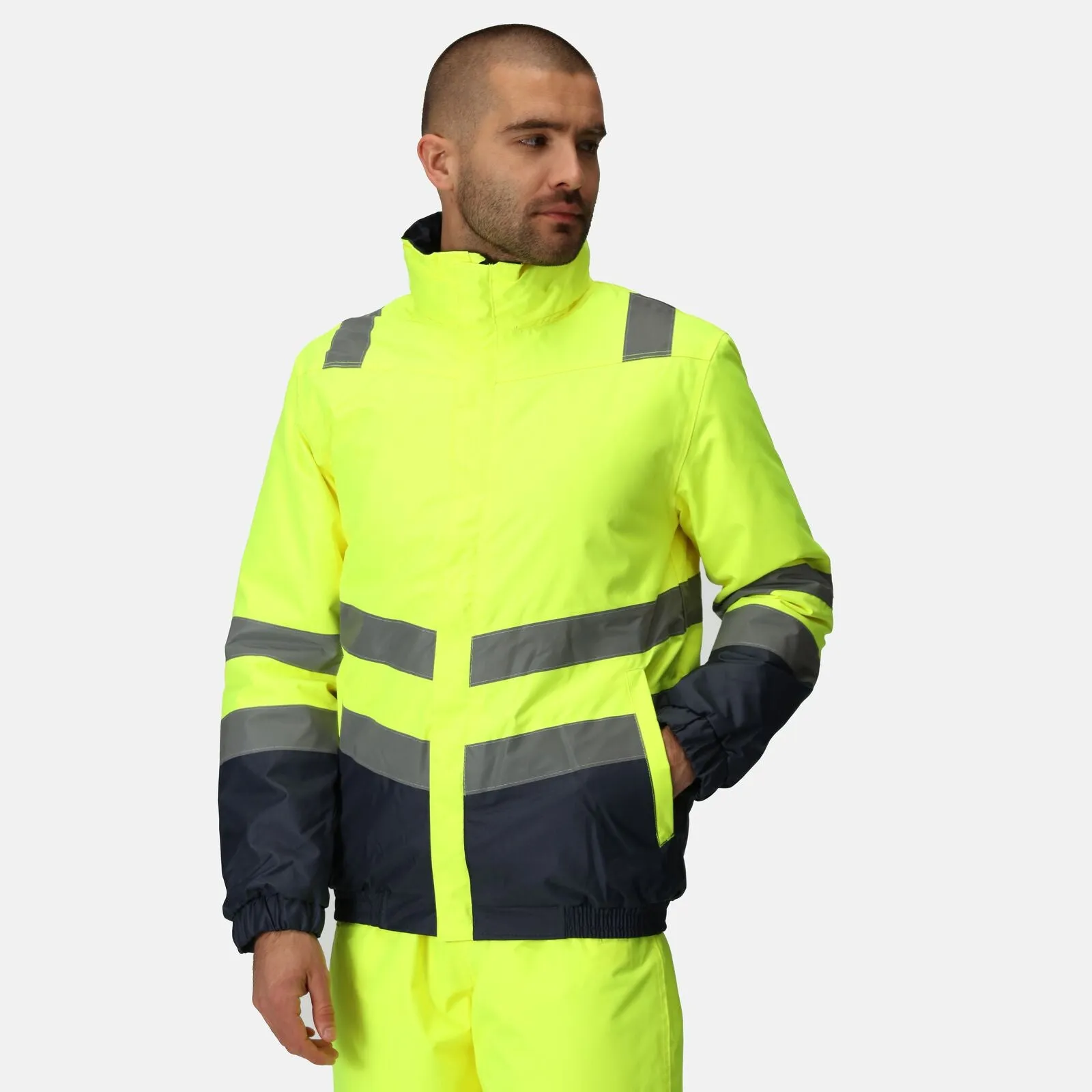 Regatta Professional Mens Pro HI-VIS Two Tone Bomber Jacket