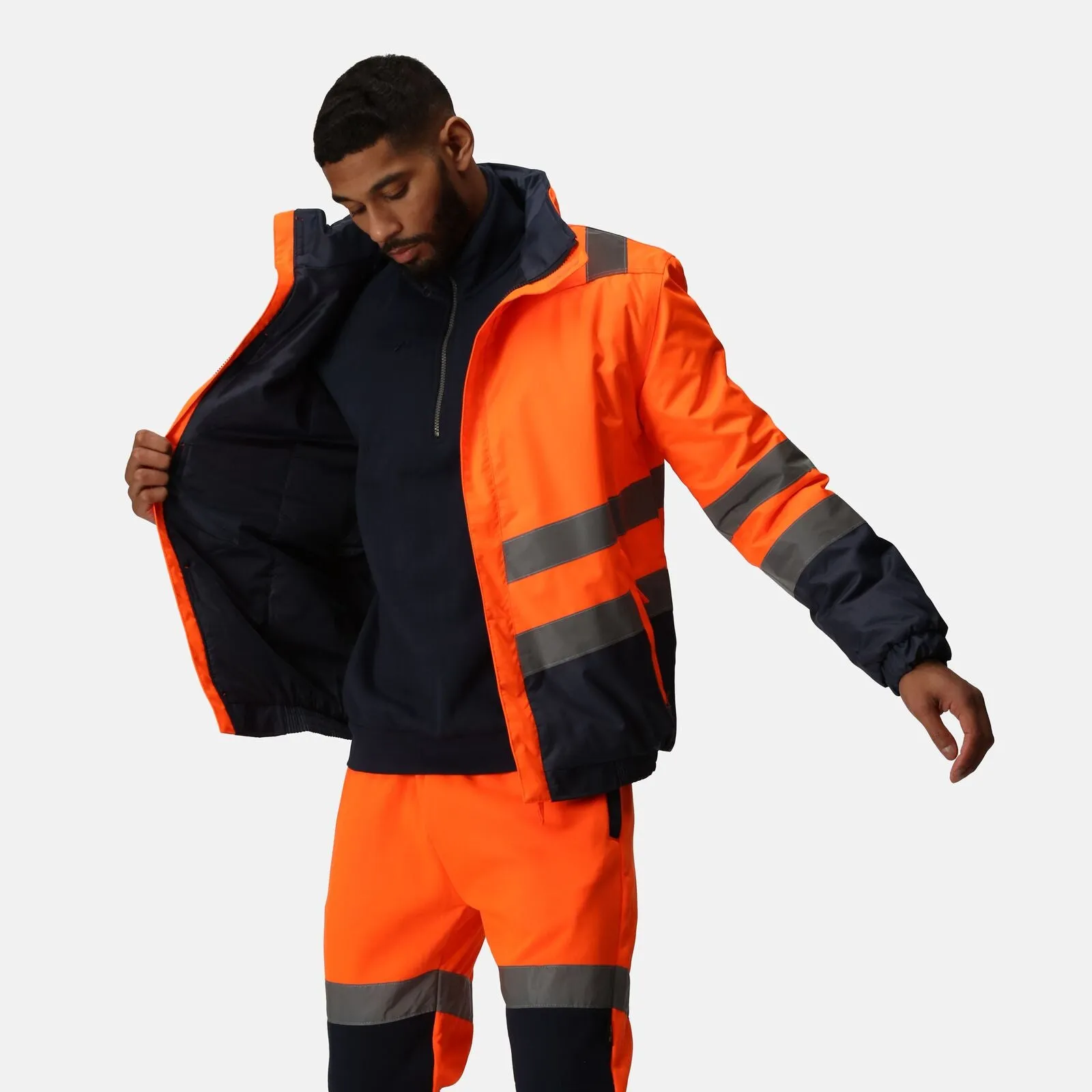 Regatta Professional Mens Pro HI-VIS Two Tone Bomber Jacket
