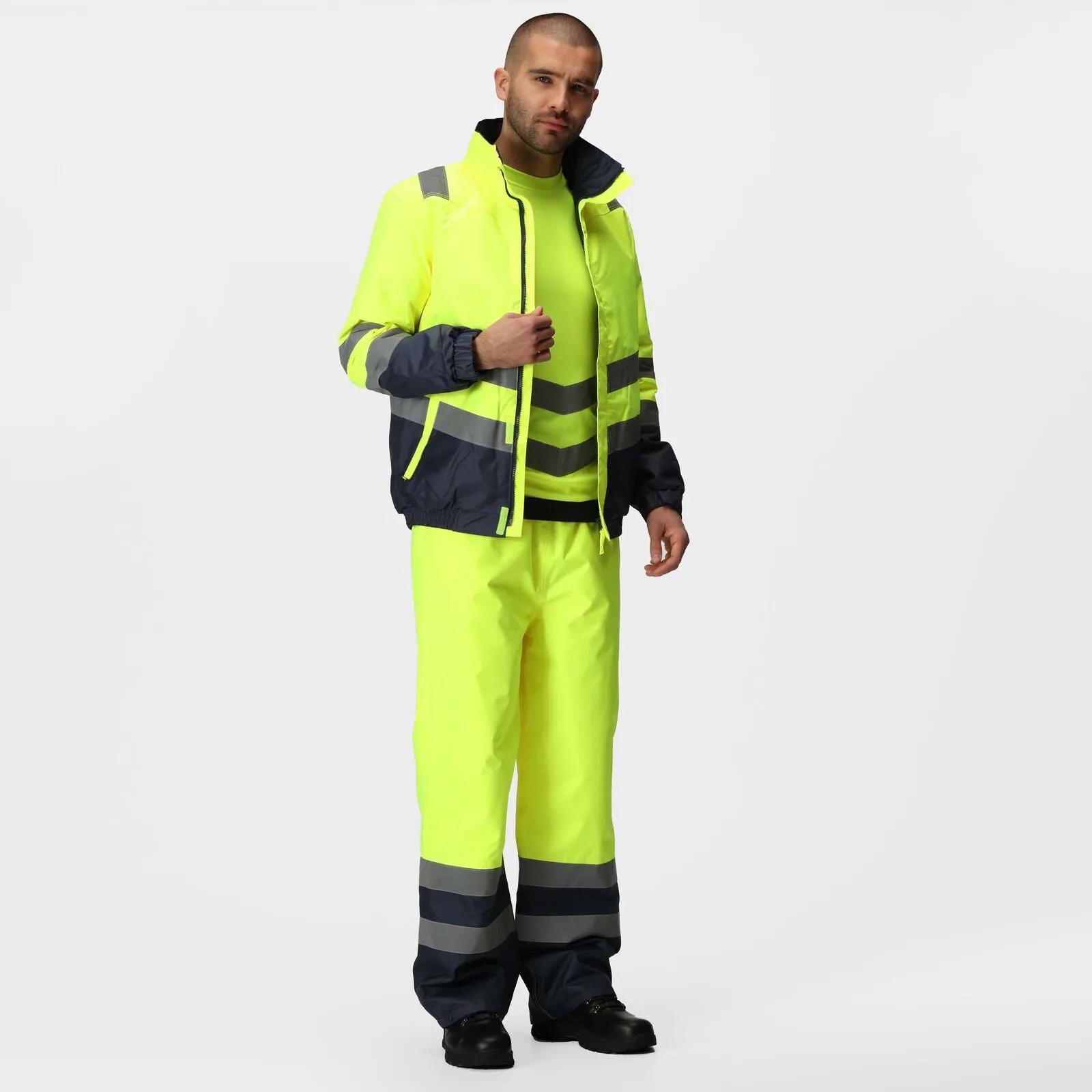 Regatta Professional Mens Pro HI-VIS Two Tone Bomber Jacket