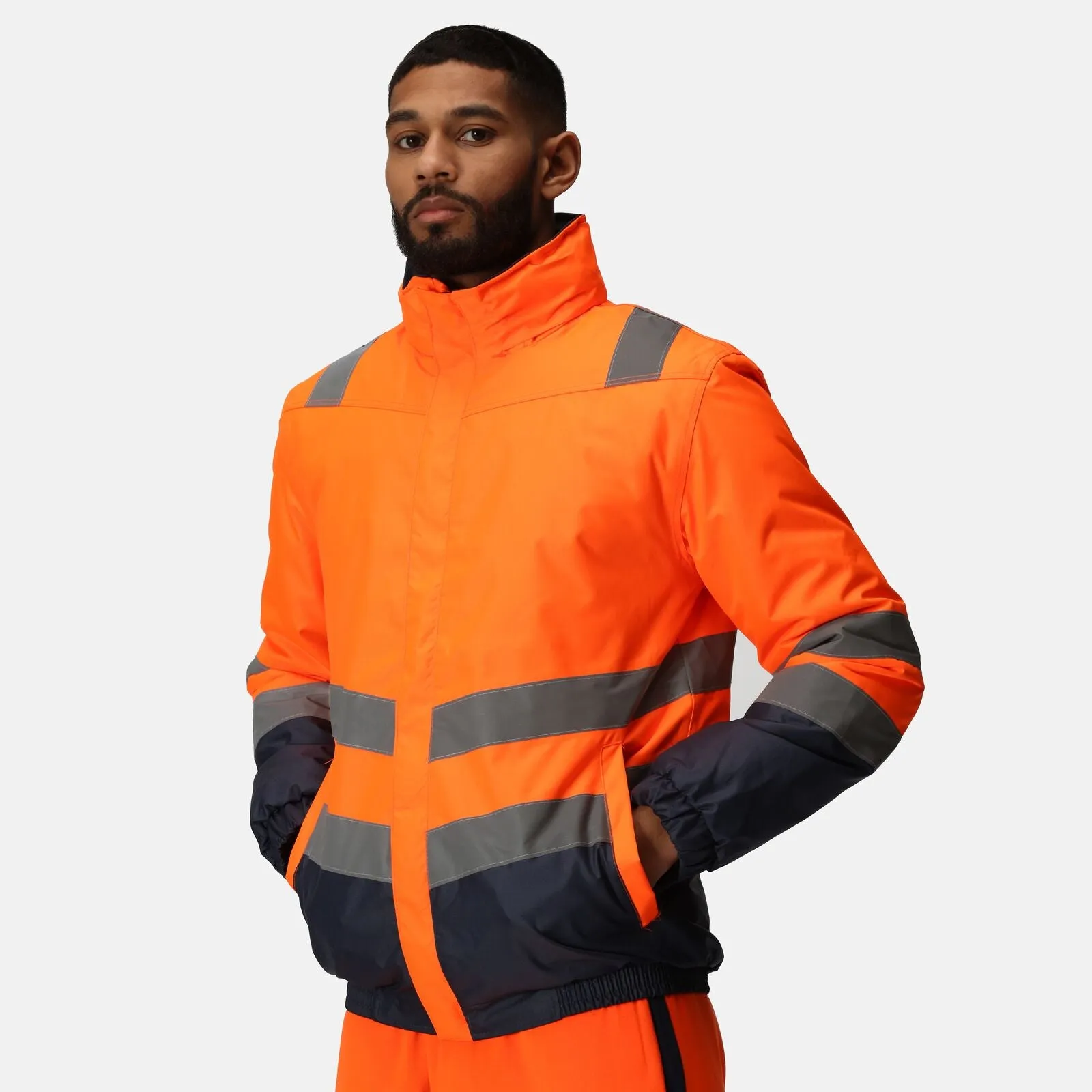 Regatta Professional Mens Pro HI-VIS Two Tone Bomber Jacket