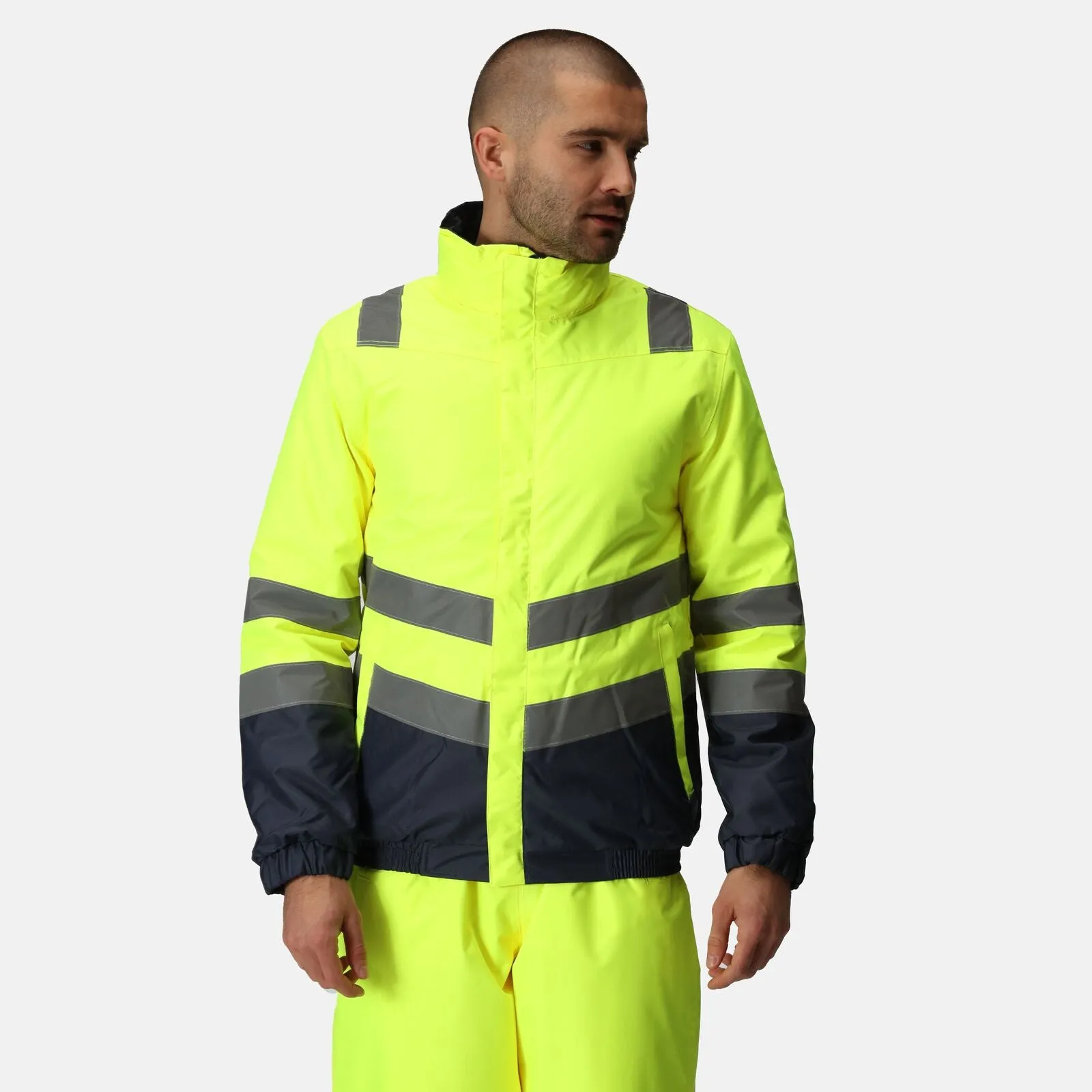Regatta Professional Mens Pro HI-VIS Two Tone Bomber Jacket