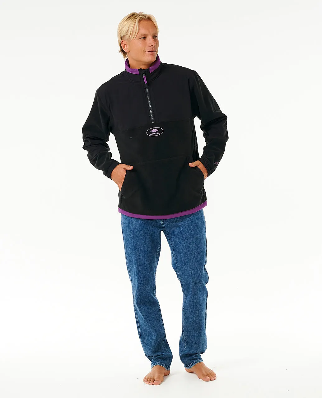 Rip Curl Mens Anti Series Quality Surf Products Half Zip Fleece