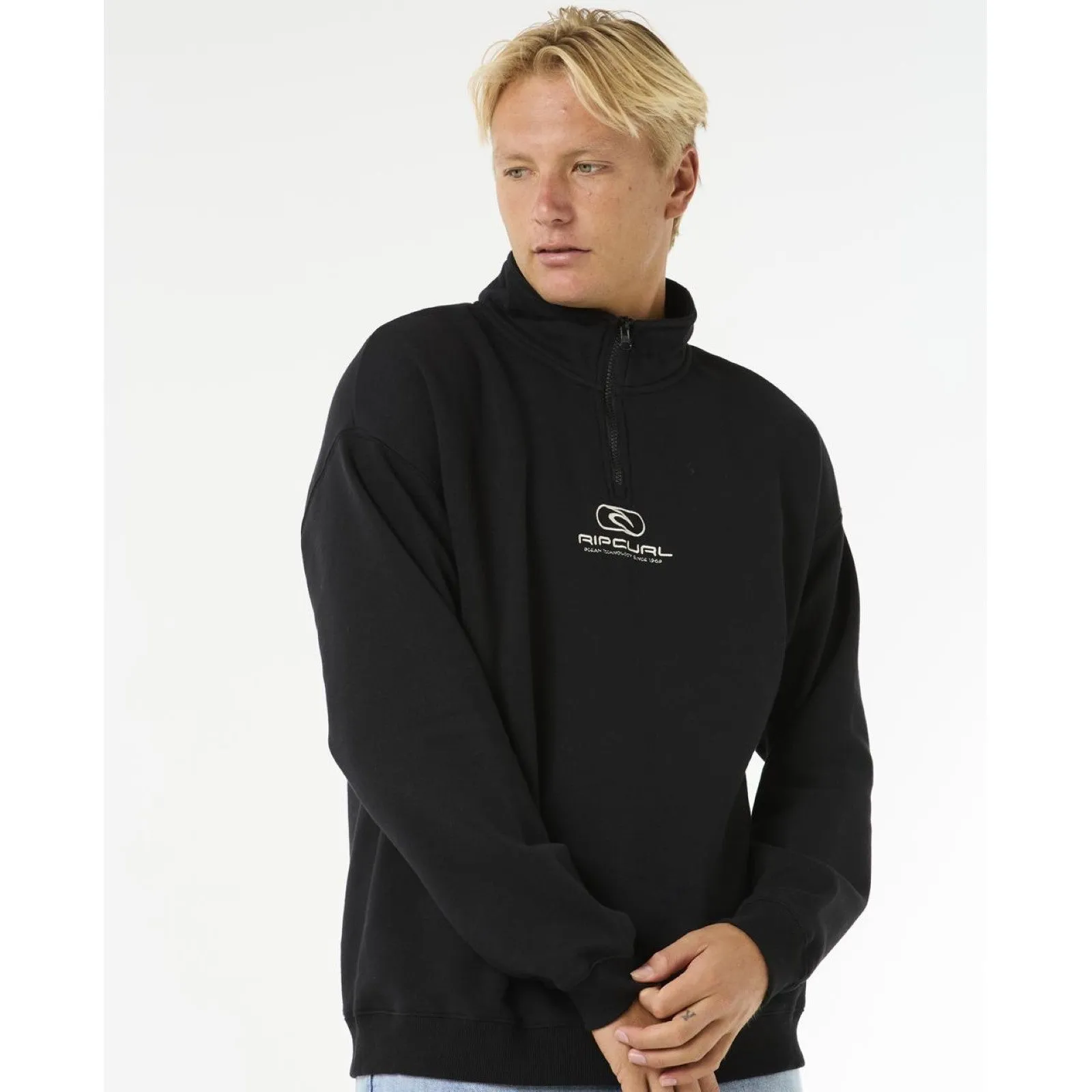 Rip Curl Mens Pill Icon Half Zip Crew Half Zip Fleece
