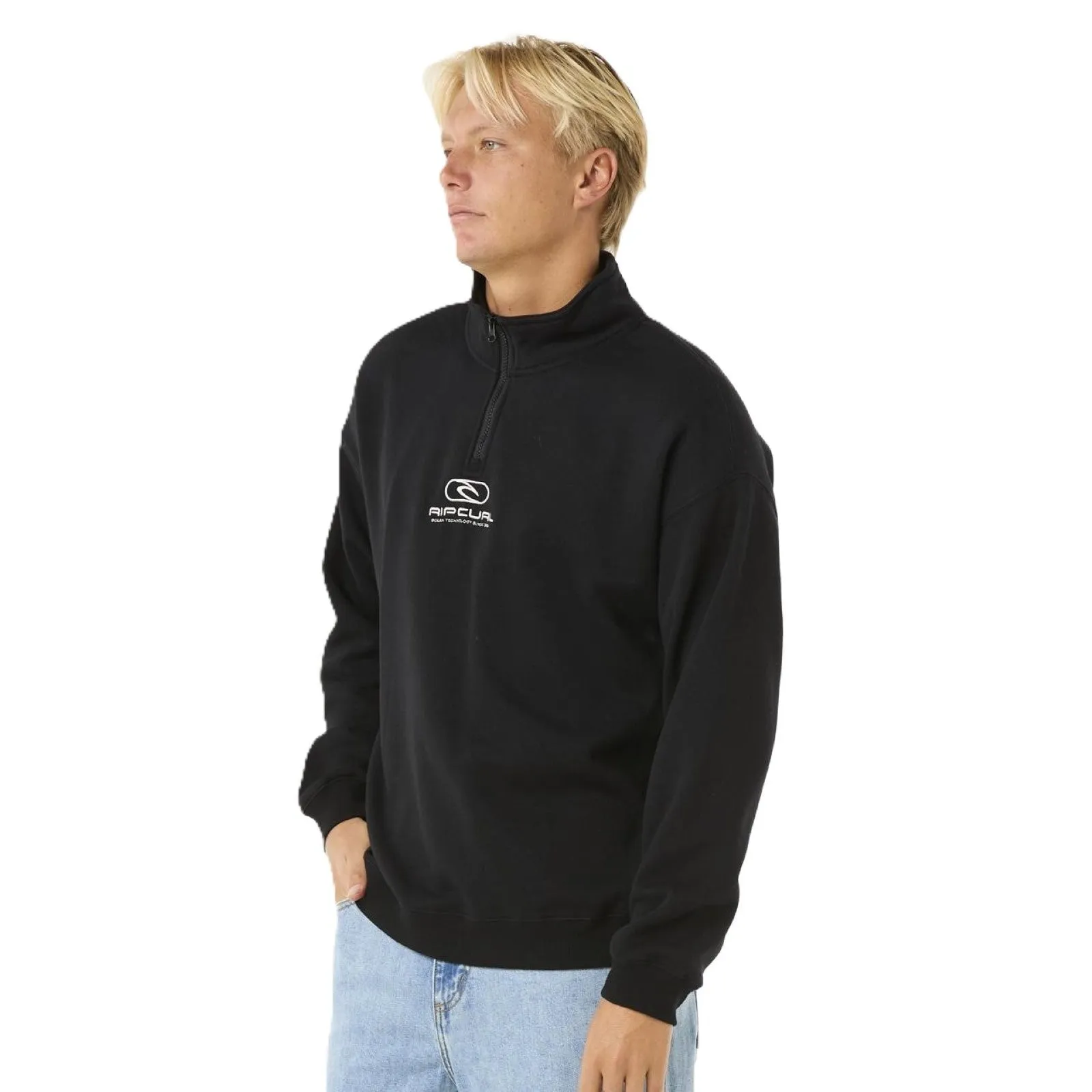 Rip Curl Mens Pill Icon Half Zip Crew Half Zip Fleece
