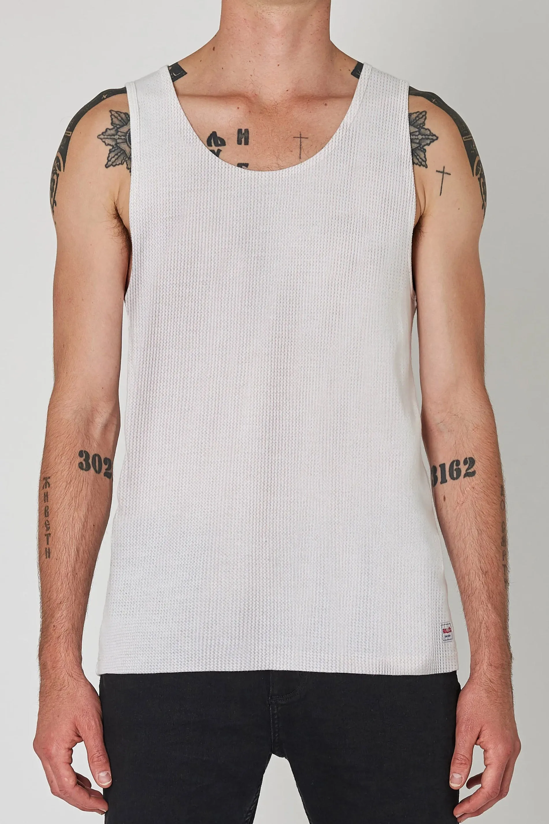ROLLAS Mens Trade Waffle Tank - Vintage White