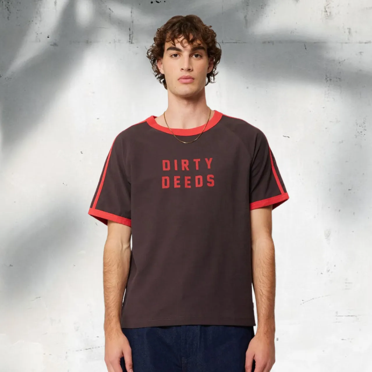 ROLLAS x ACDC Mens Dirty Deeds Ringer Tee - Washed Black