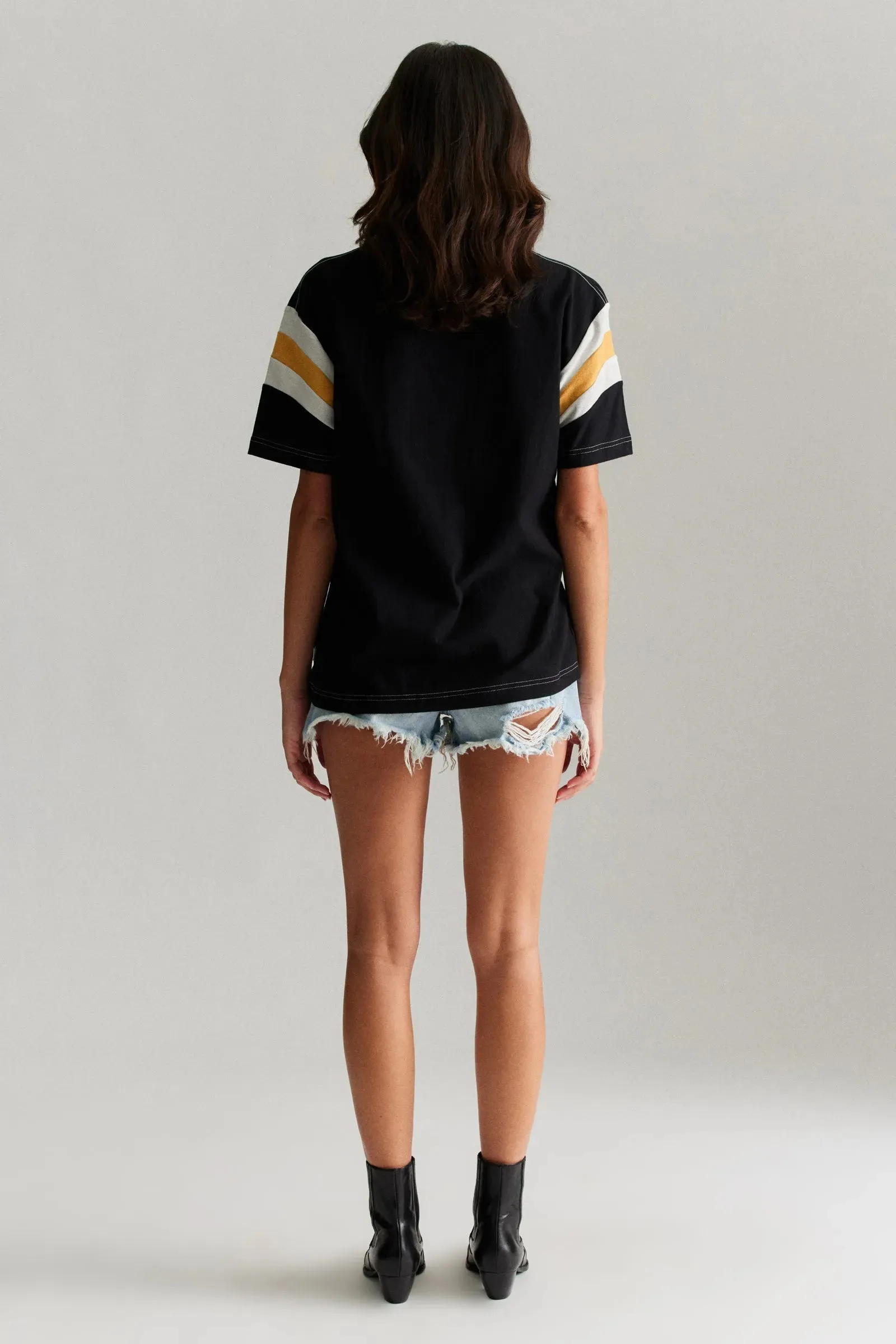ROLLAS x ACDC Womens Sport Splice Tee - Washed Black