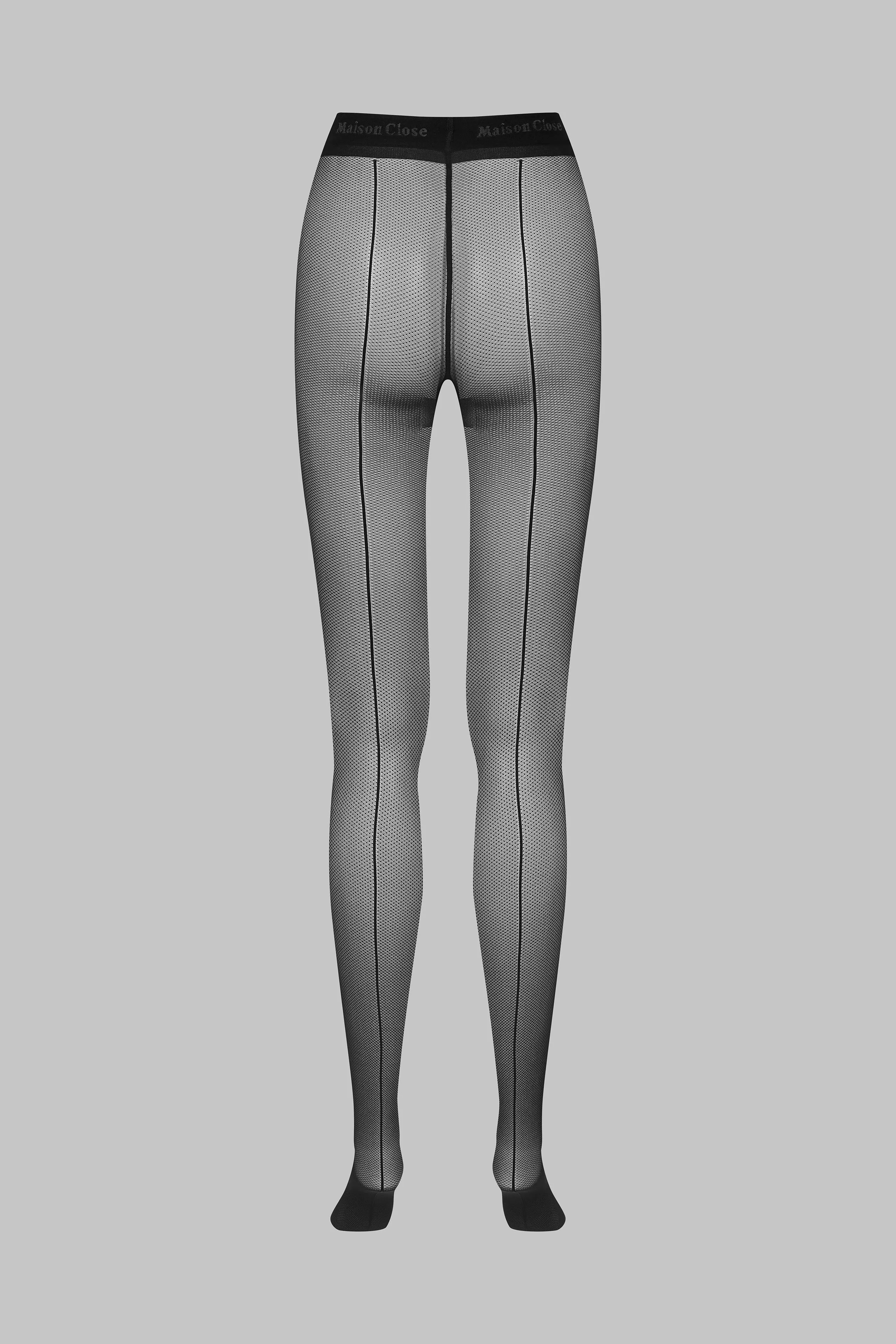 Signature Back Seam Fishnet Illusion Tights - 25D - Les Coquetteries Maison Close