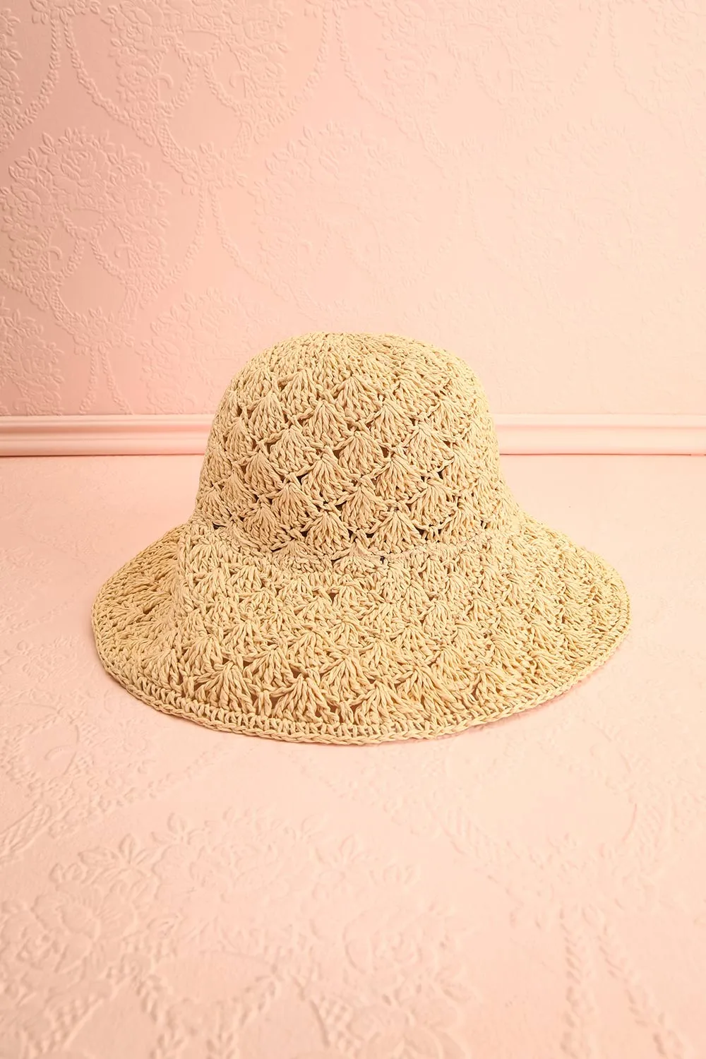 Simrit | Beige Woven Paper Bucket Hat