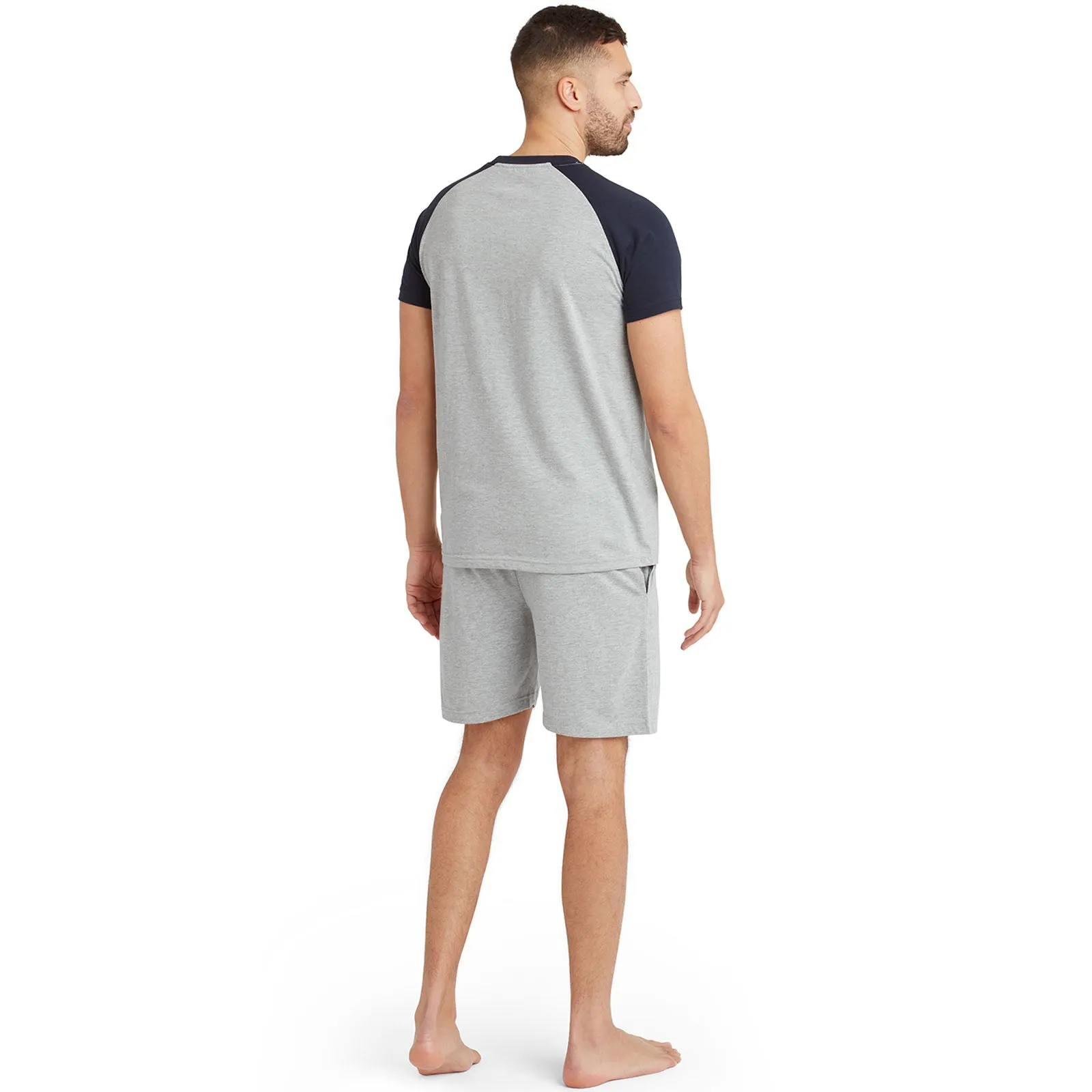Snuggaroo Mens Raglan Short Sleeve T-Shirt Shorts Pyjama Set