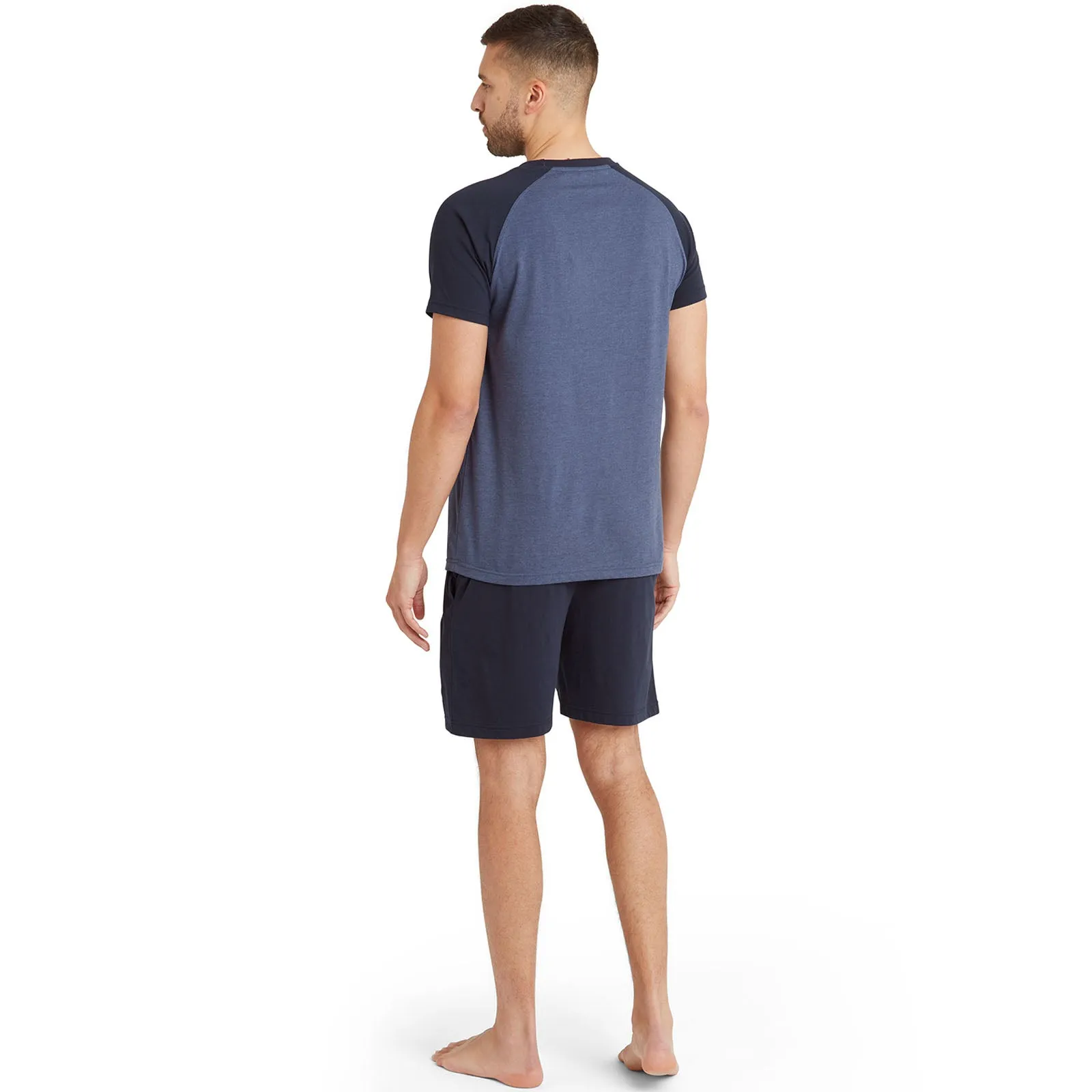Snuggaroo Mens Raglan Short Sleeve T-Shirt Shorts Pyjama Set
