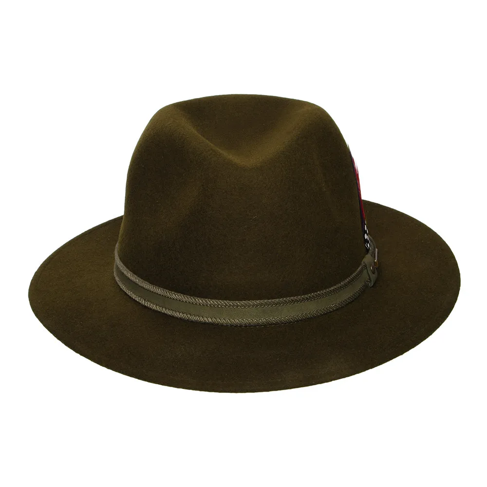 Stetson Hats Tenvelco Traveller Water Repellent Wool Felt Safari Fedora Hat - Dark Forest