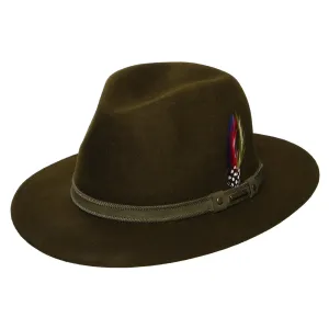 Stetson Hats Tenvelco Traveller Water Repellent Wool Felt Safari Fedora Hat - Dark Forest