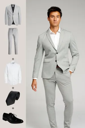 The Original Performance Suit (Light Grey)   Shirt, Tie & James Shoes - Package Deal