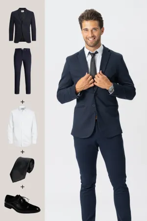 The Original Performance Suit (Navy)   Shirt, Tie & James Shoes - Package Deal