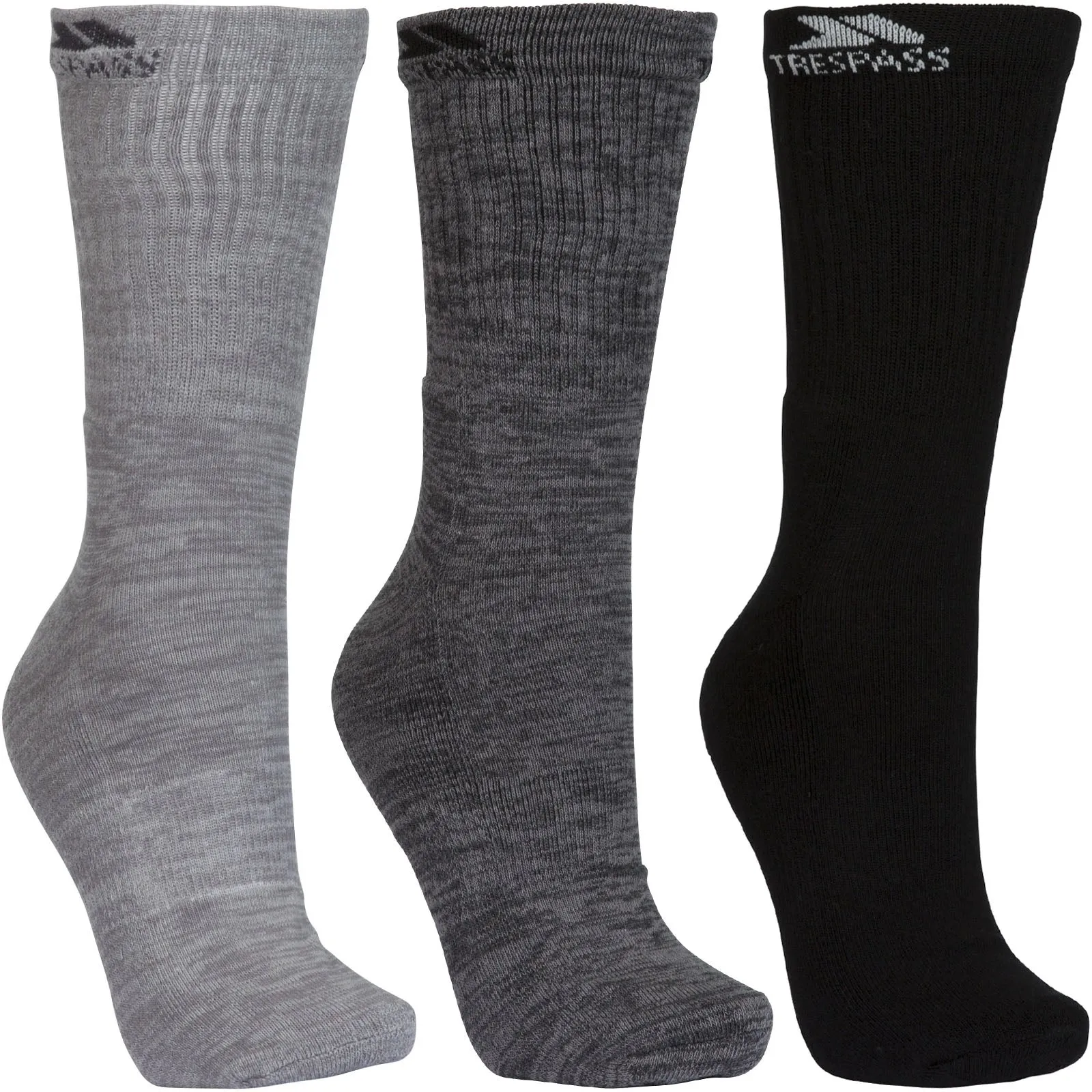 Trespass Mens 3 Pack Jackbarrow Everyday Mid Length Socks - Multi - 7-11 UK