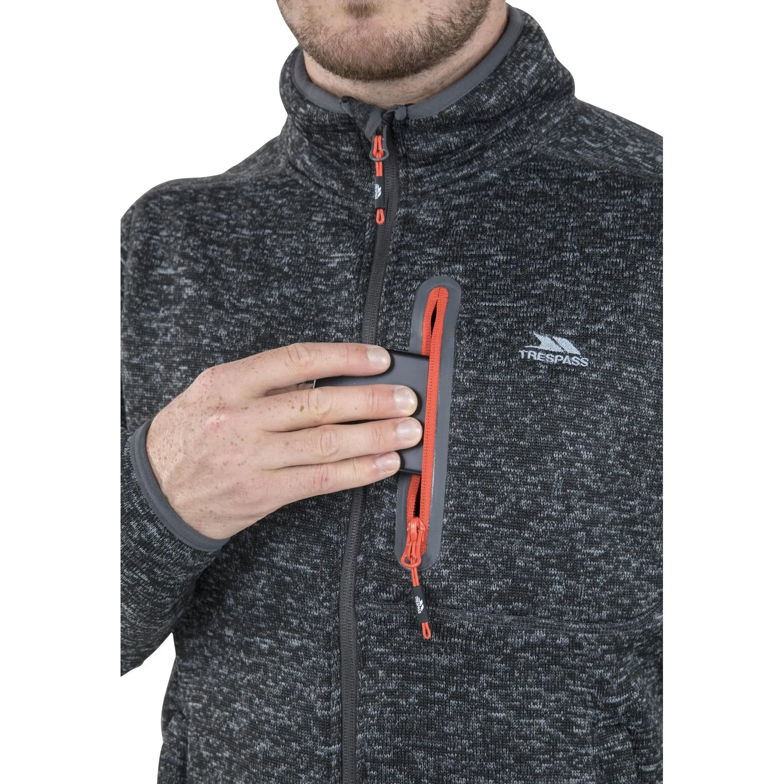 Trespass Mens Bingham Full Zip Heavyweight Fleece Jacket