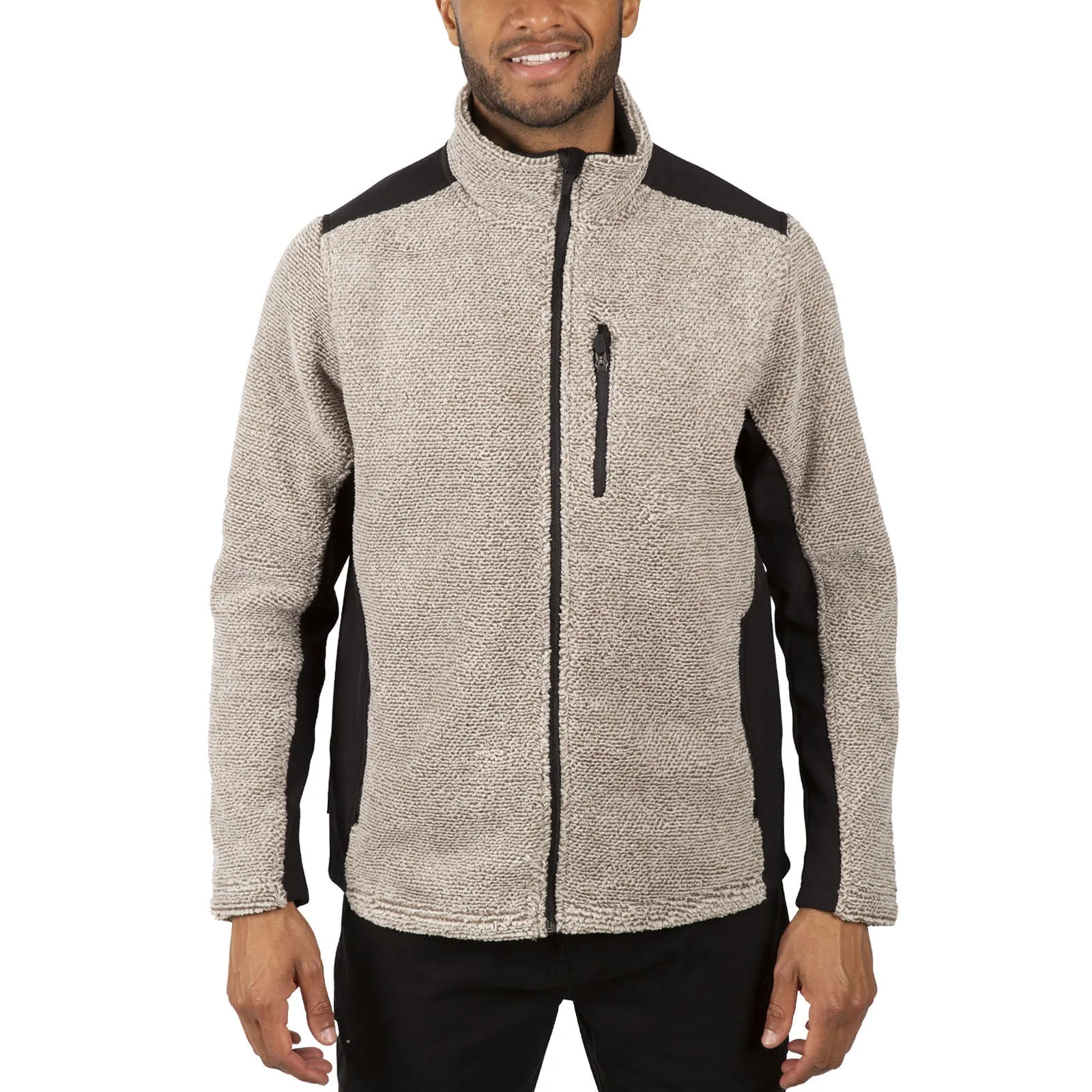 Trespass Mens Faratino Knitted Striped Fleece Jacket