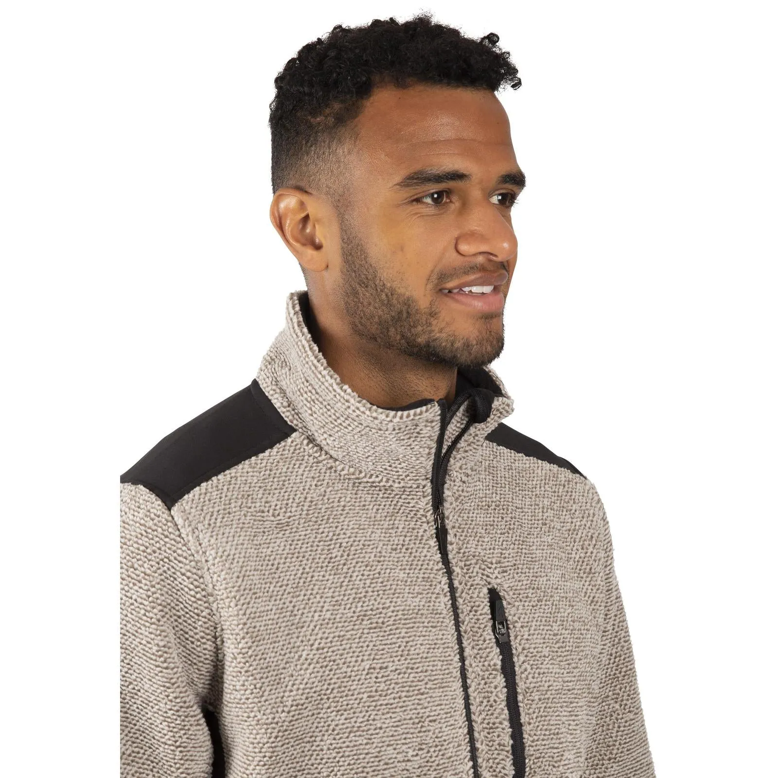 Trespass Mens Faratino Knitted Striped Fleece Jacket