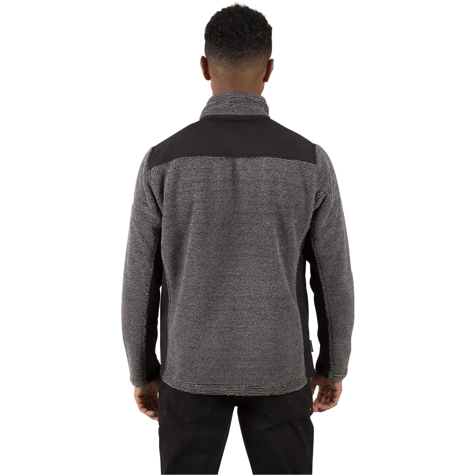 Trespass Mens Faratino Knitted Striped Fleece Jacket