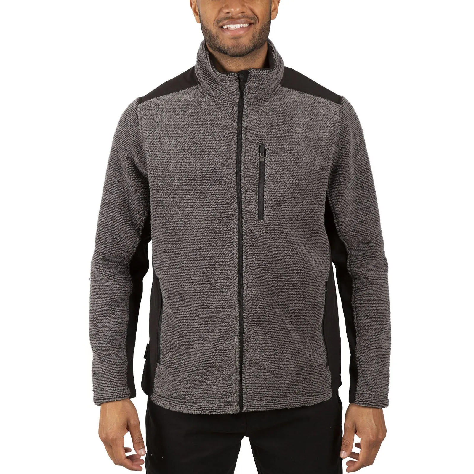 Trespass Mens Faratino Knitted Striped Fleece Jacket