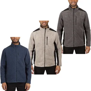 Trespass Mens Faratino Knitted Striped Fleece Jacket