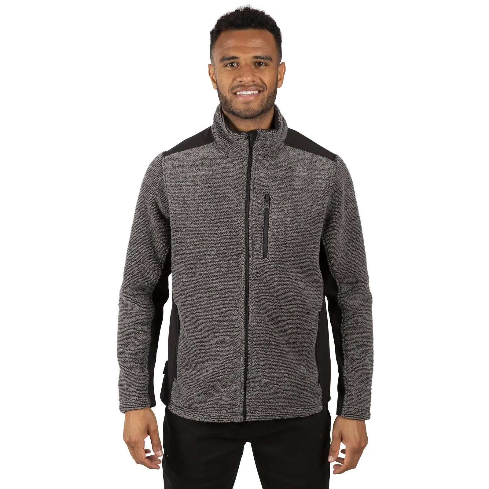 Trespass Mens Faratino Knitted Striped Fleece Jacket