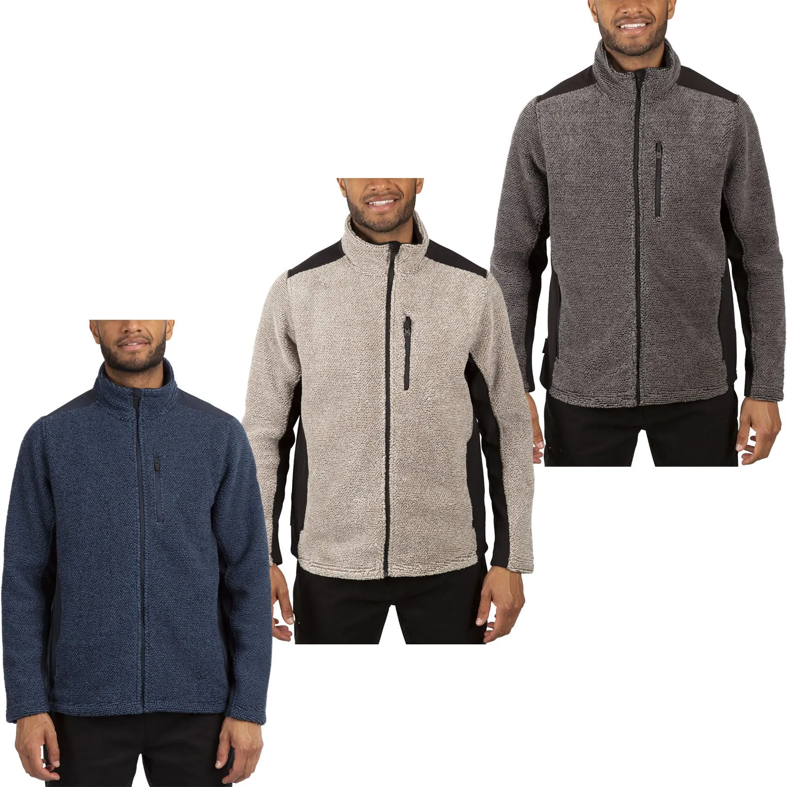 Trespass Mens Faratino Knitted Striped Fleece Jacket