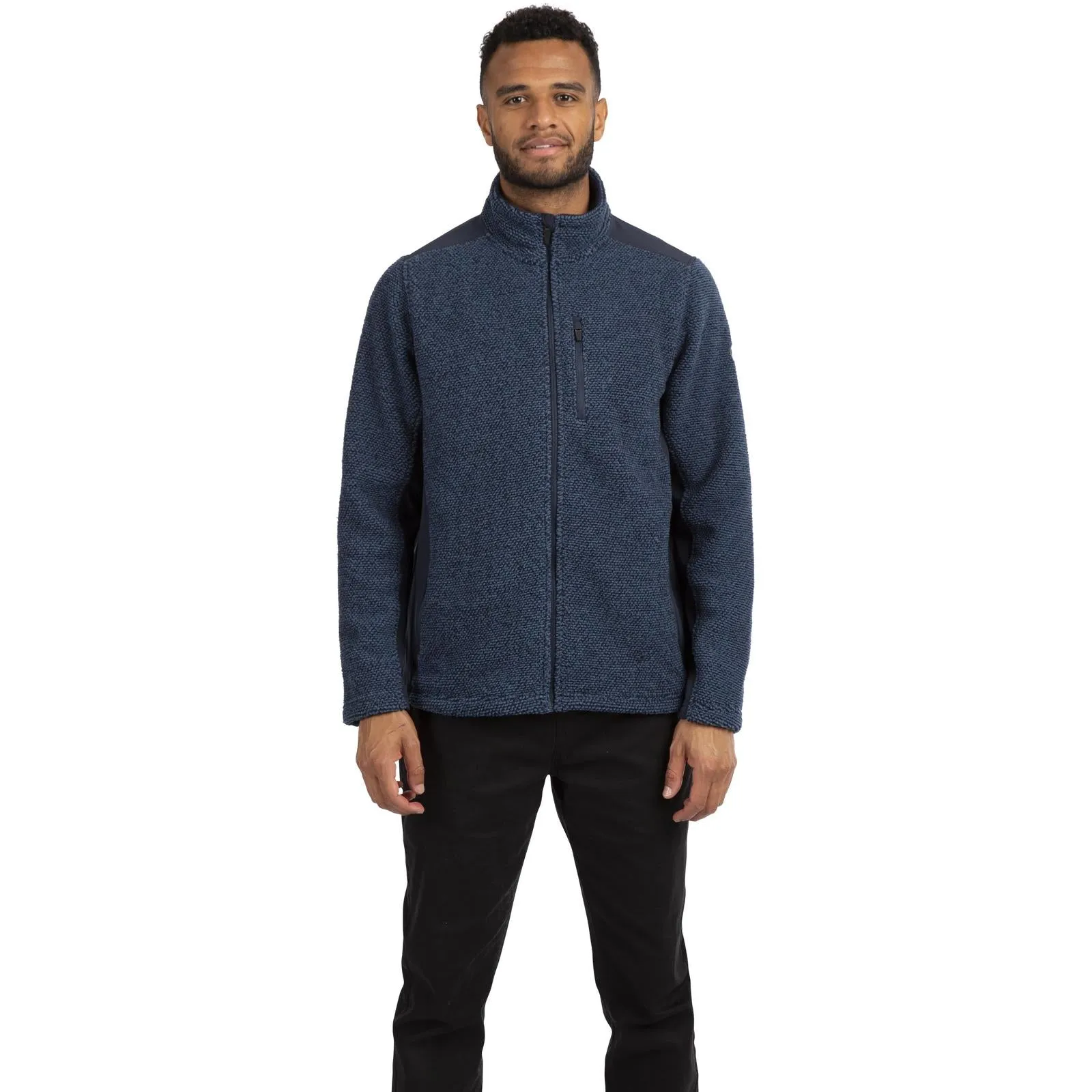 Trespass Mens Faratino Knitted Striped Fleece Jacket