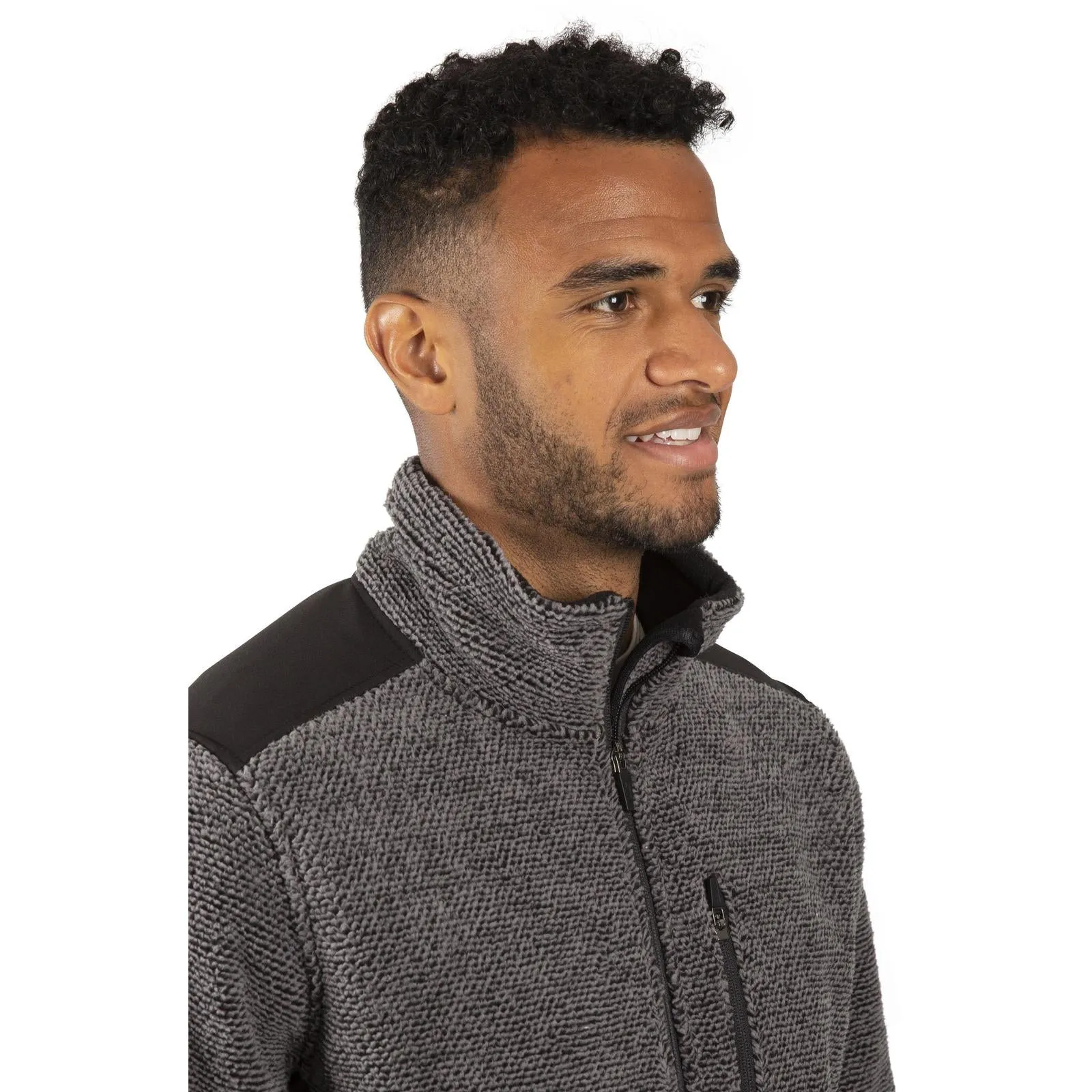 Trespass Mens Faratino Knitted Striped Fleece Jacket