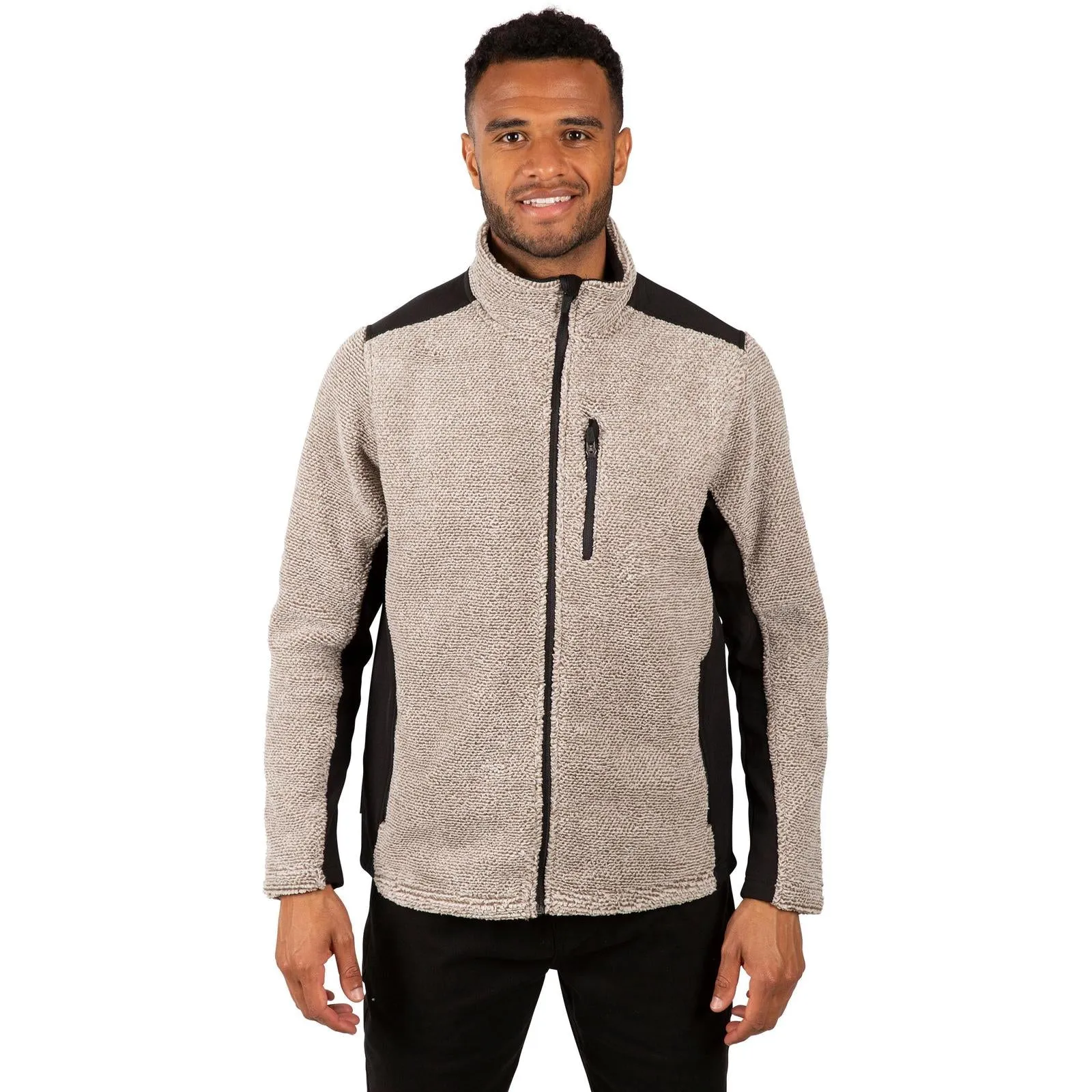 Trespass Mens Faratino Knitted Striped Fleece Jacket