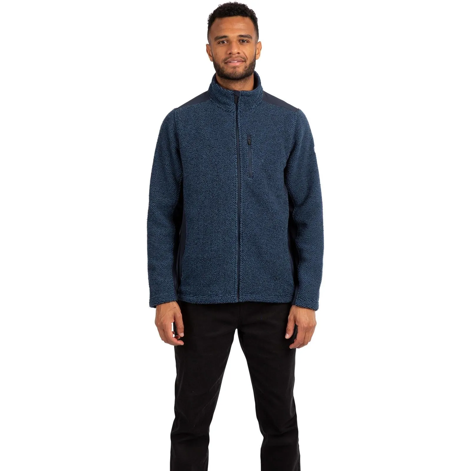 Trespass Mens Faratino Knitted Striped Fleece Jacket