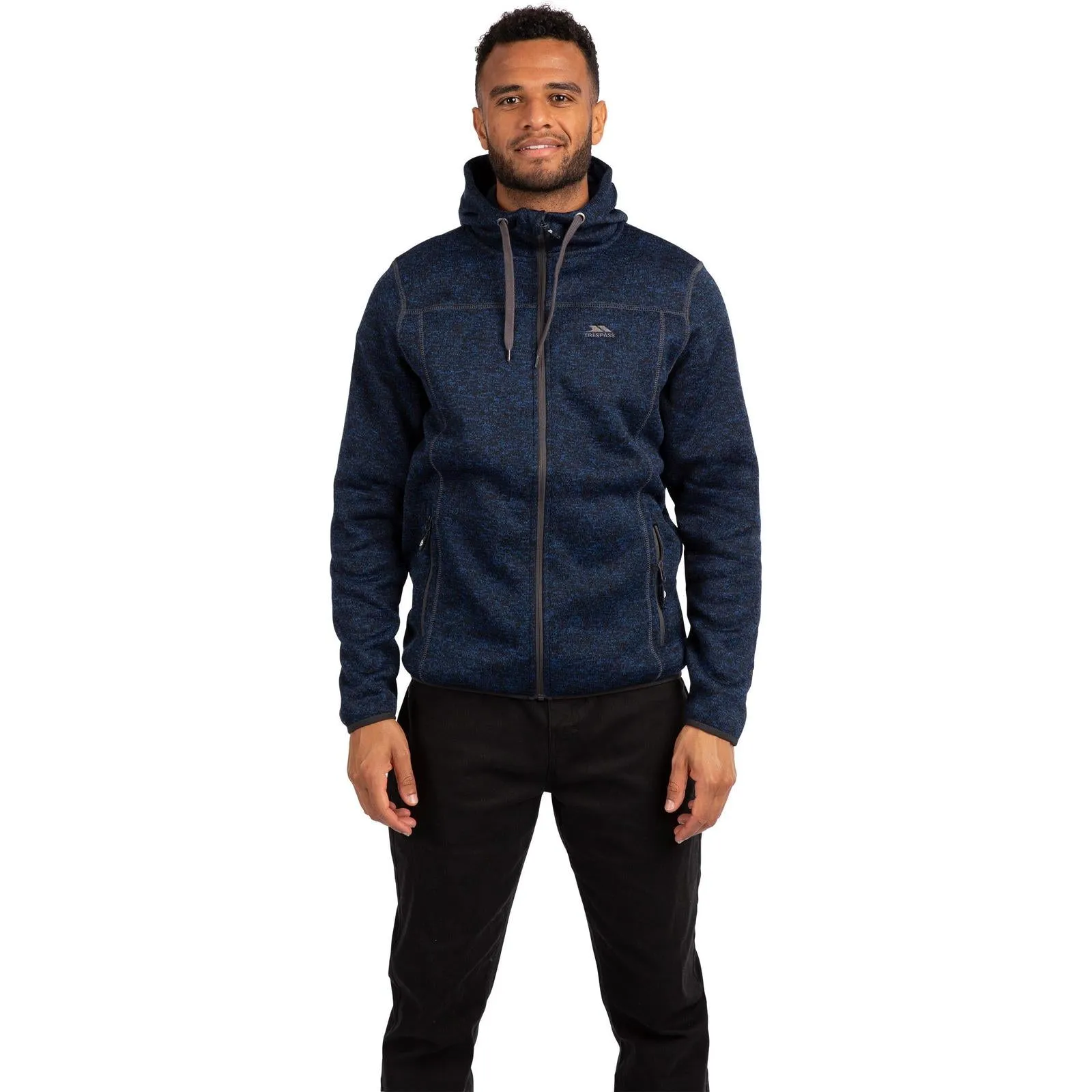 Trespass Mens Odeno Hooded Full Zip Fleece Jacket