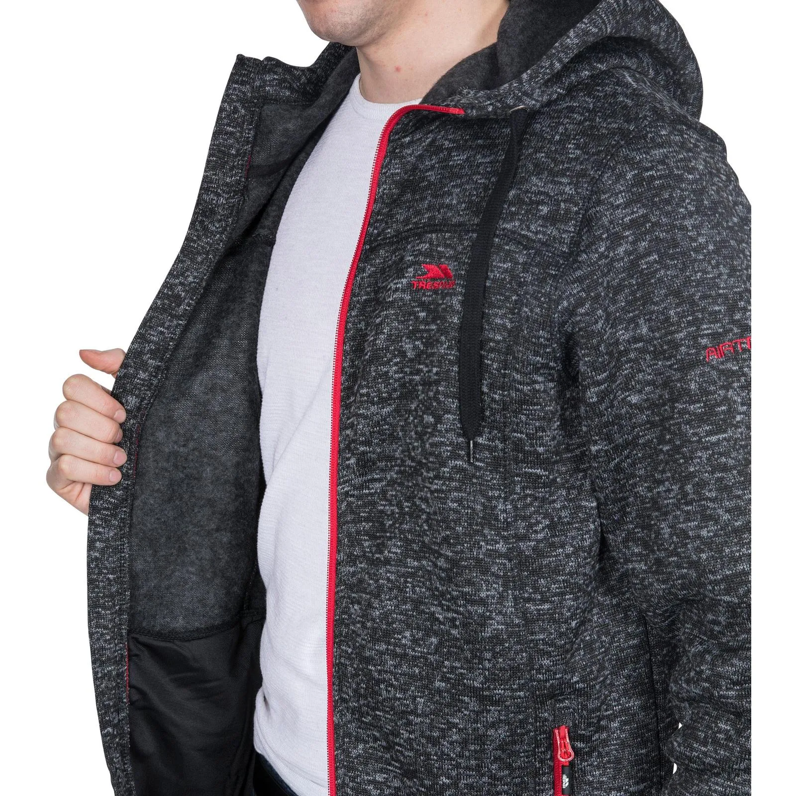 Trespass Mens Odeno Hooded Full Zip Fleece Jacket