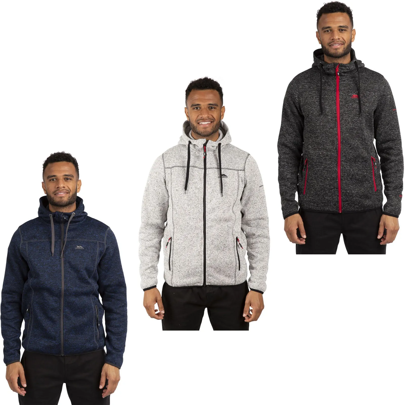 Trespass Mens Odeno Hooded Full Zip Fleece Jacket