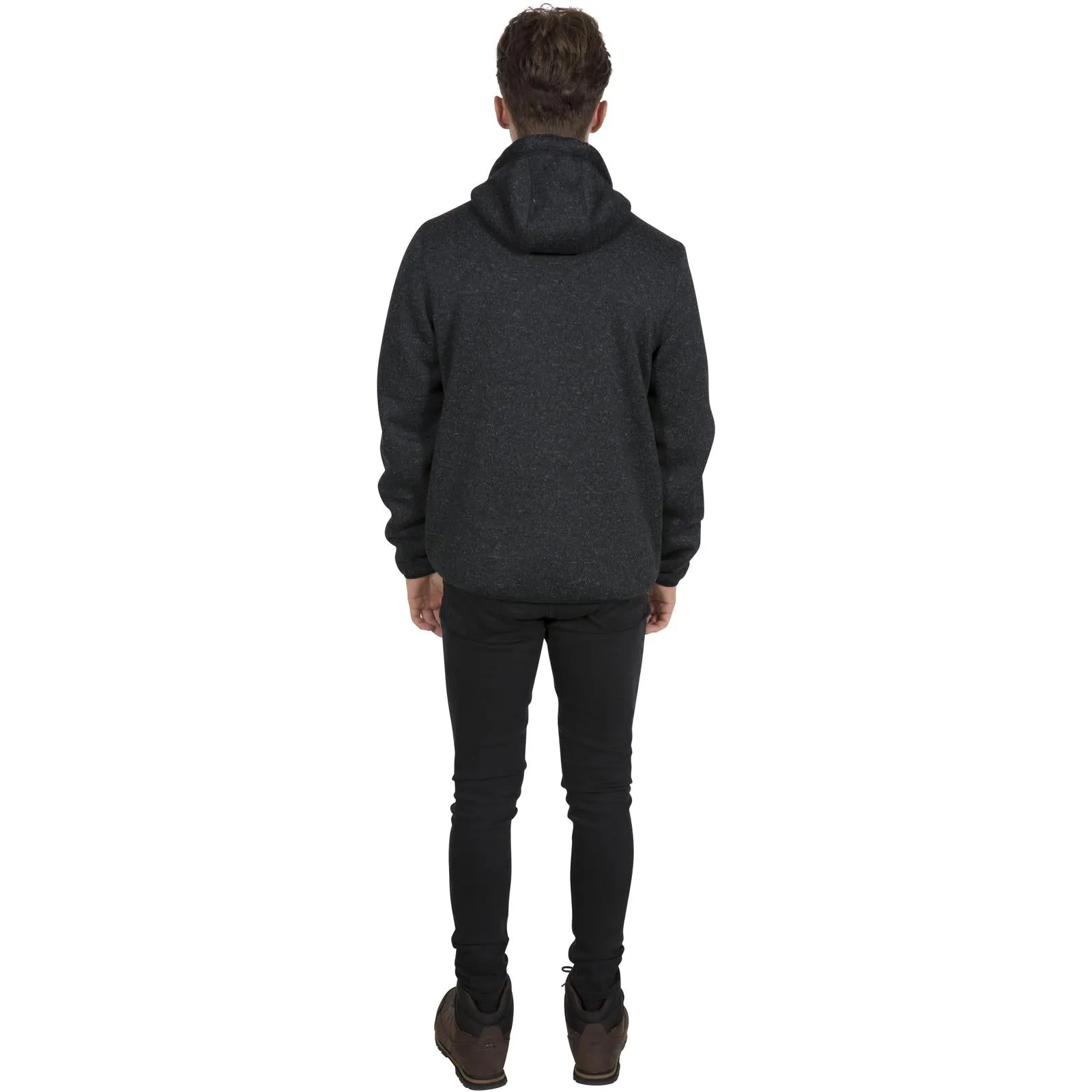 Trespass Mens Tableypipe Hooded Full Zip Fleece Hoodie - Black Marl