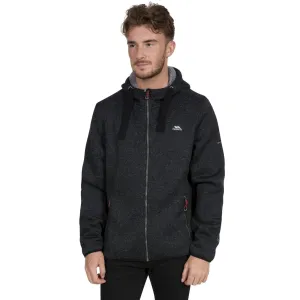 Trespass Mens Tableypipe Hooded Full Zip Fleece Hoodie - Black Marl